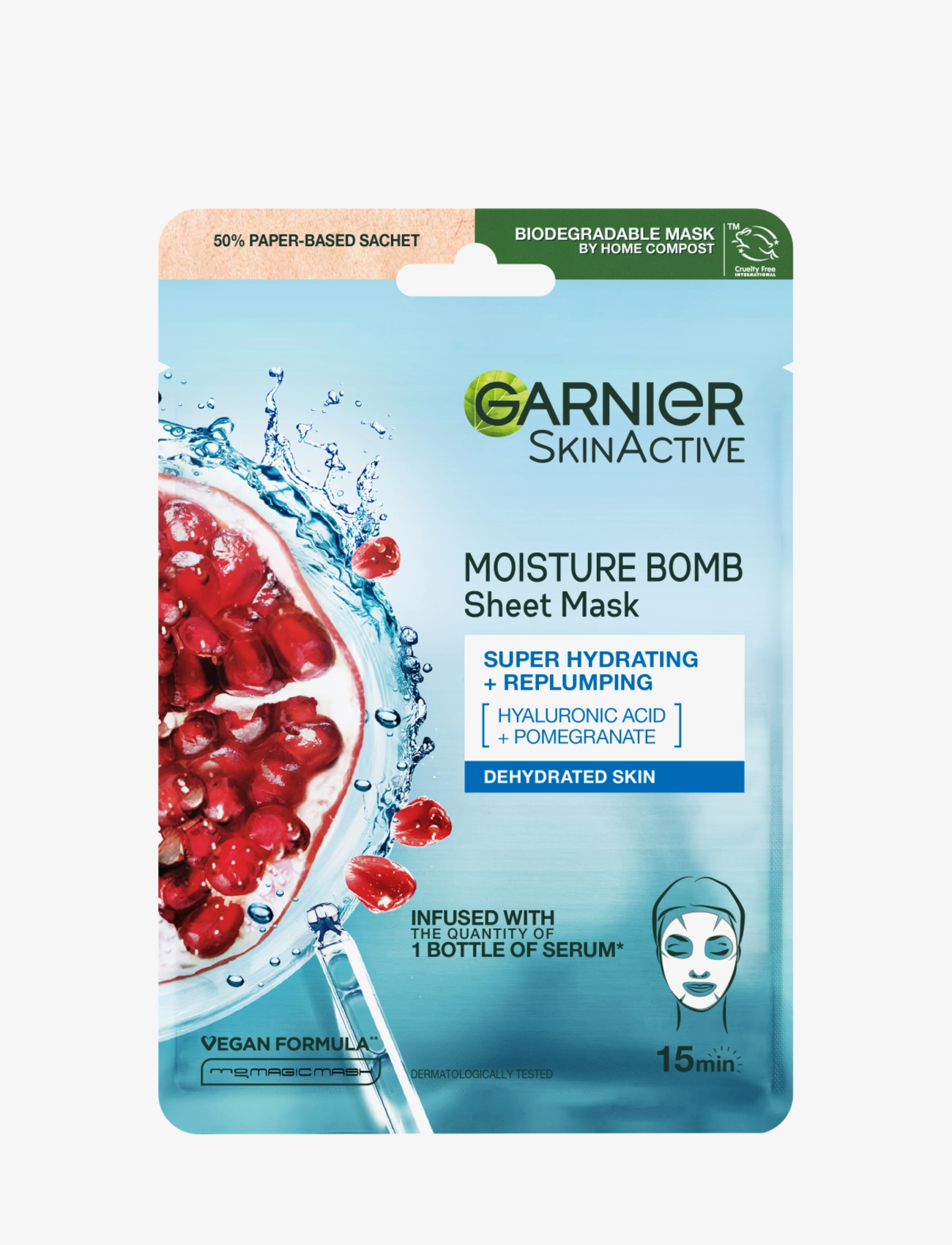 Garnier Garnier SkinActive Moisture Bomb Super Hydrating & Replumping Sheet Mask for dehydrated skin 28 g - Garnier - CLEAR / undefined
