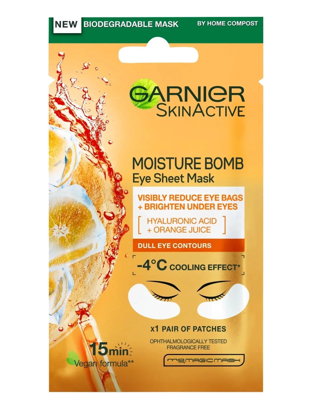 Garnier Garnier SkinActive Moisture Bomb Hyaluronic Acid + Orange Juice Eye Sheet Mask 6 g -  - NO COLOUR / undefined