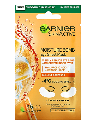 Garnier Skinactive Moisture Bomb Hyaluronic Acid + Orange Juice Eye Sheet Mask 6 G - Sheet Maske
