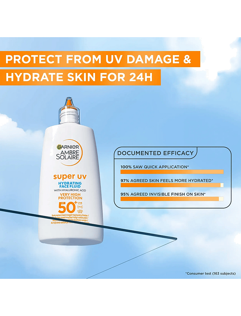 Garnier - Garnier Ambre Solaire Super UV Hyaluronic Acid Hydrating Fluid SPF50+ for normal skin 40 ml - för ansiktet - no colour - 2