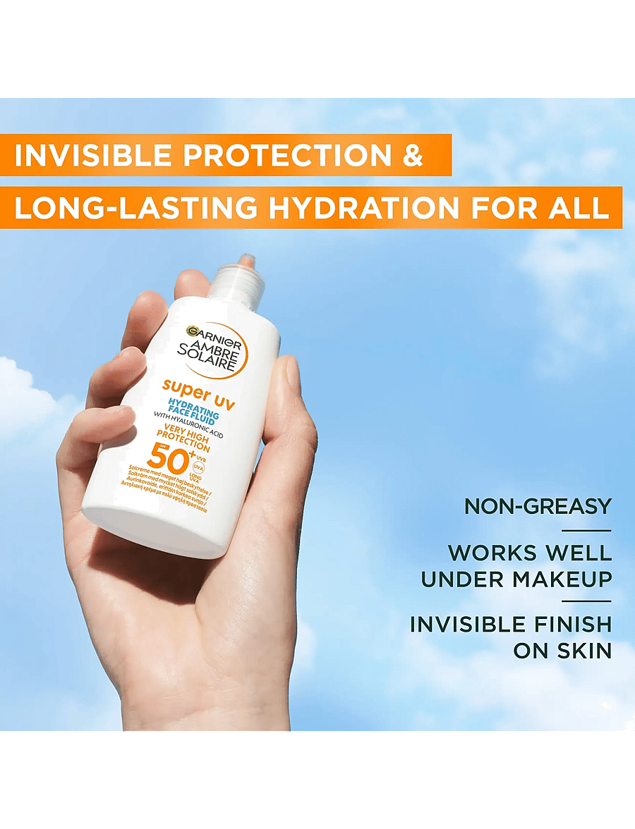 Garnier - Garnier Ambre Solaire Super UV Hyaluronic Acid Hydrating Fluid SPF50+ for normal skin 40 ml - til ansigtet - no colour - 5