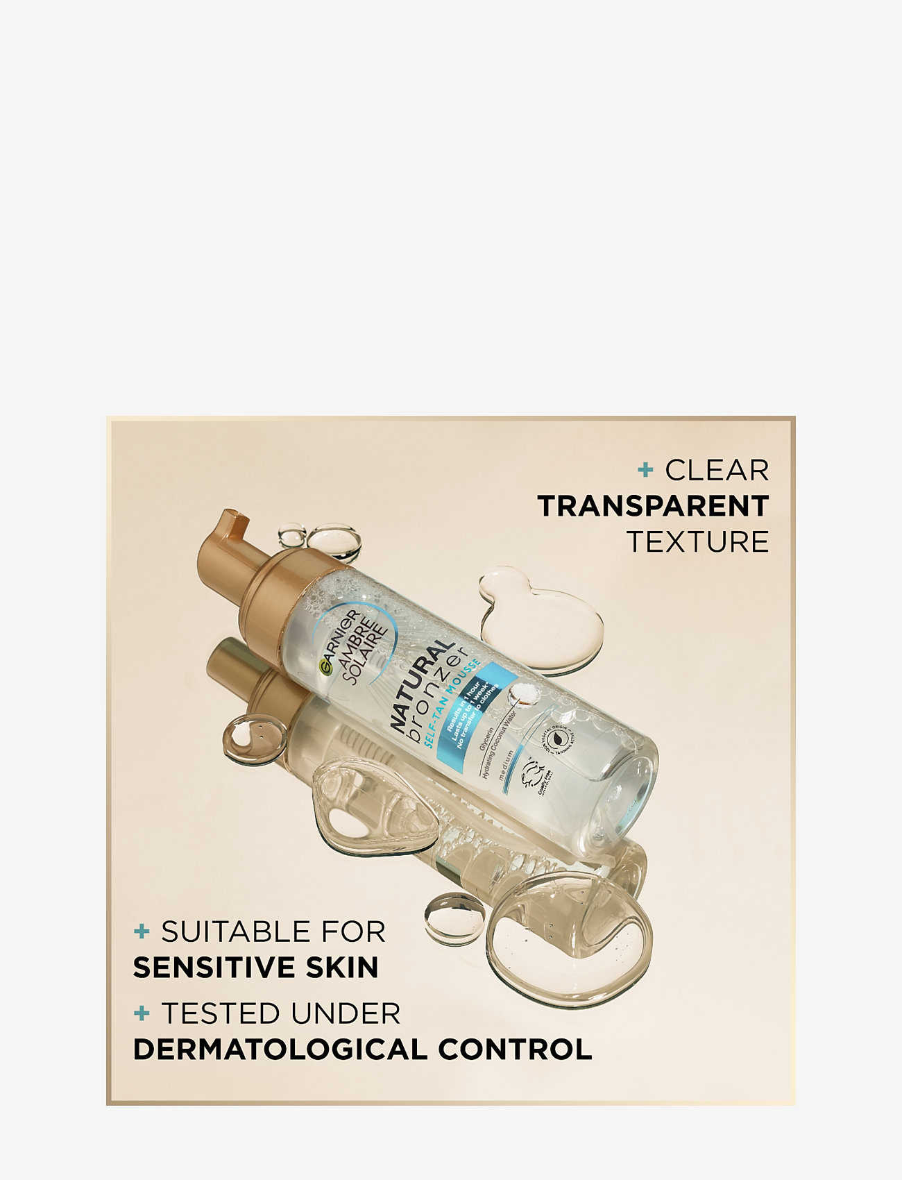 Garnier - Ambre Solaire Natural Bronzer Self Tan Mousse 200ml - mousser - clear - 1