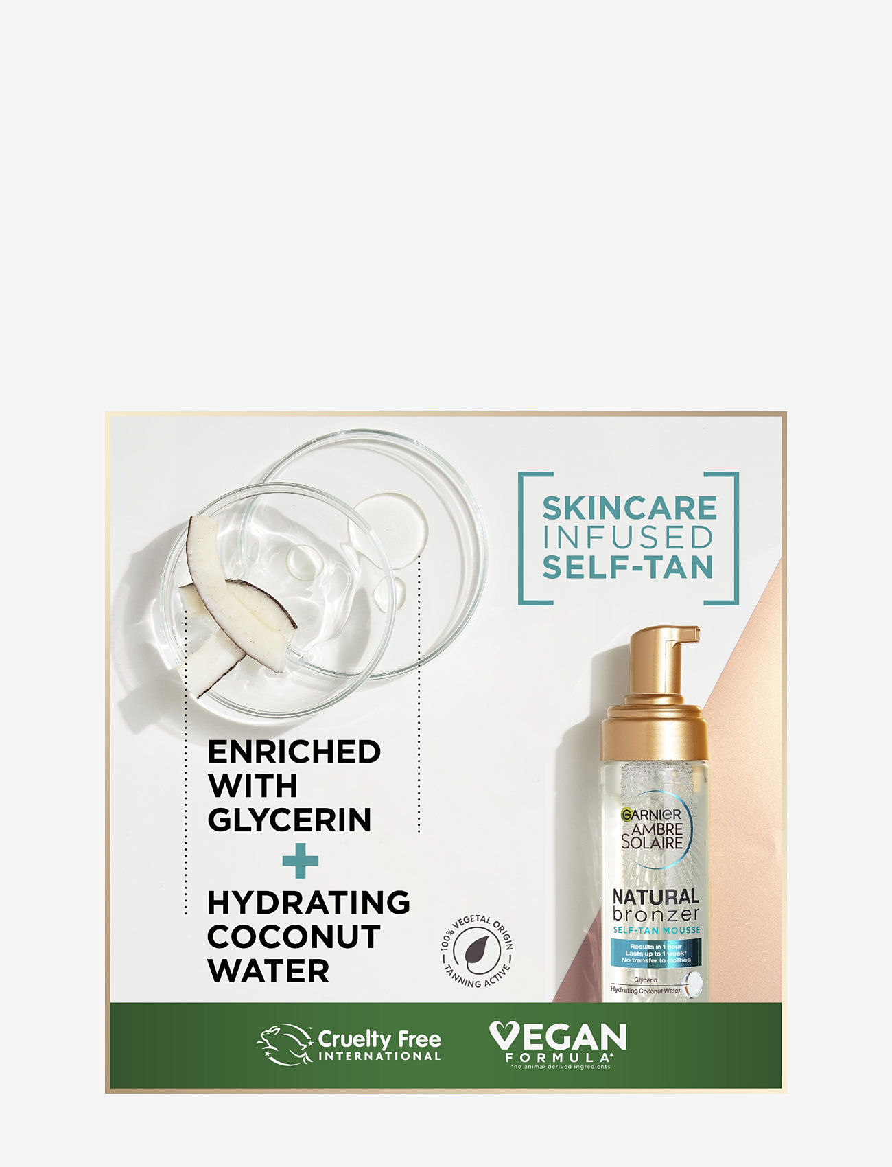 Garnier - Ambre Solaire Natural Bronzer Self Tan Mousse 200ml - mousser - clear - 3