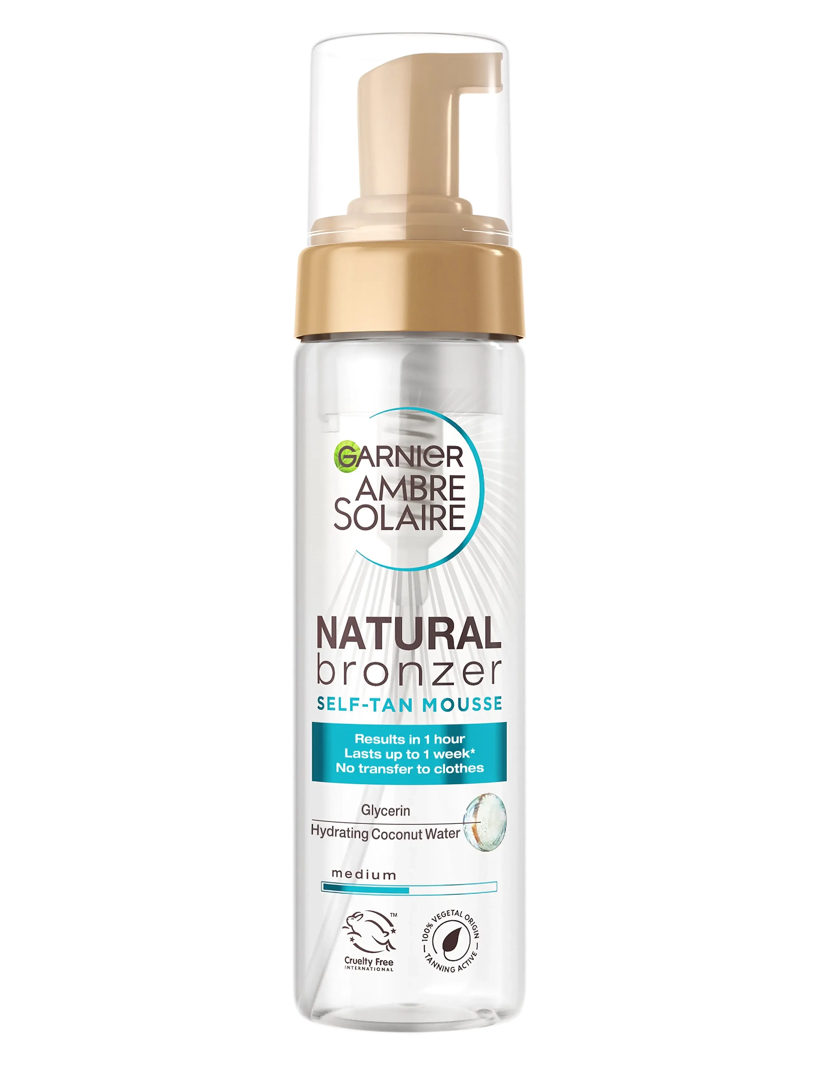 Garnier Garnier Ambre Solaire Natural Bronzer Self-Tan Mousse for normal skin Medium 200 ml - Skönhet - MEDIUM / clear