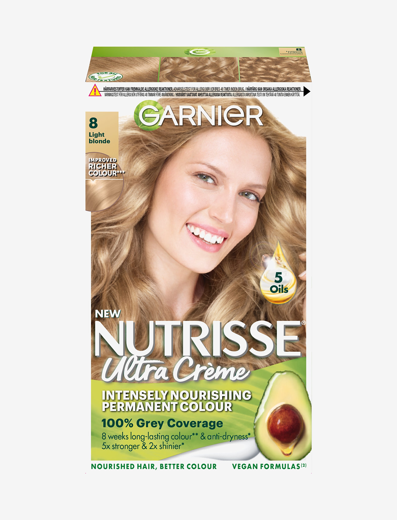 Garnier Garnier Nutrisse Ultra Crème 8.0 Light Blonde - Skönhet - 8.0 LIGHT BLONDE / clear