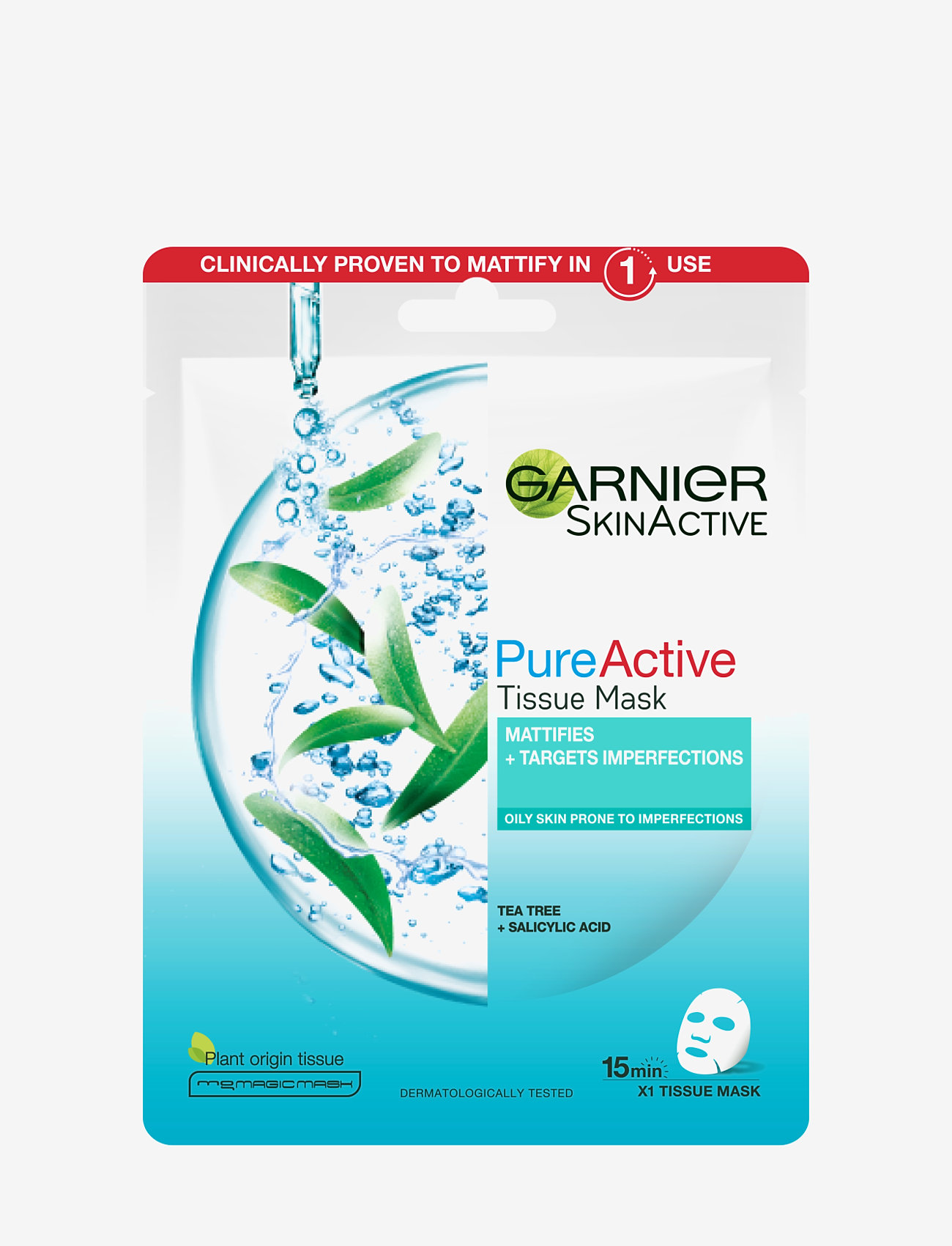 Garnier - Garnier SkinActive PureActive Tea Tree Sheet Mask 23 g - sheet masks - no colour - 0