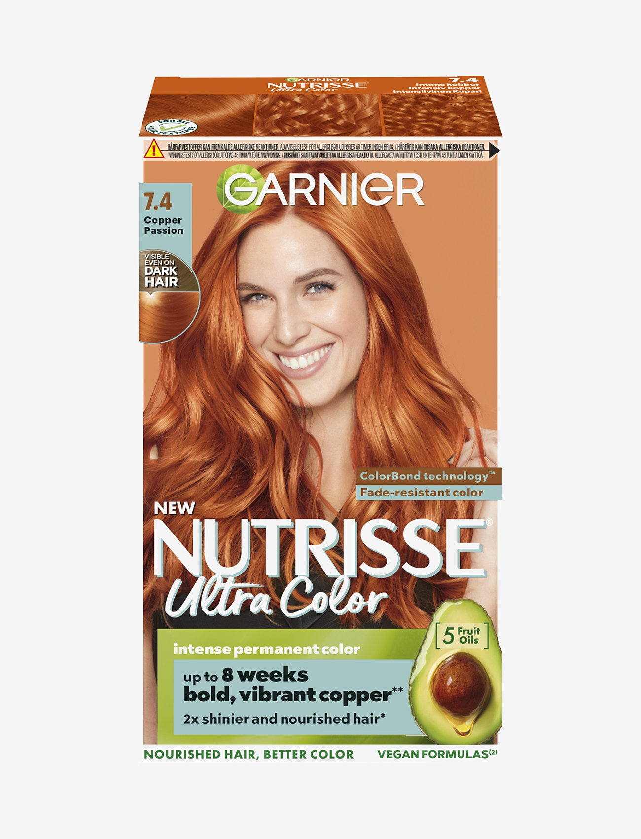 Garnier Garnier, Nutrisse, Ultra Color, 7.40 Intens Kobber - Hårfärg - 7.40 INTENS KOBBER / clear