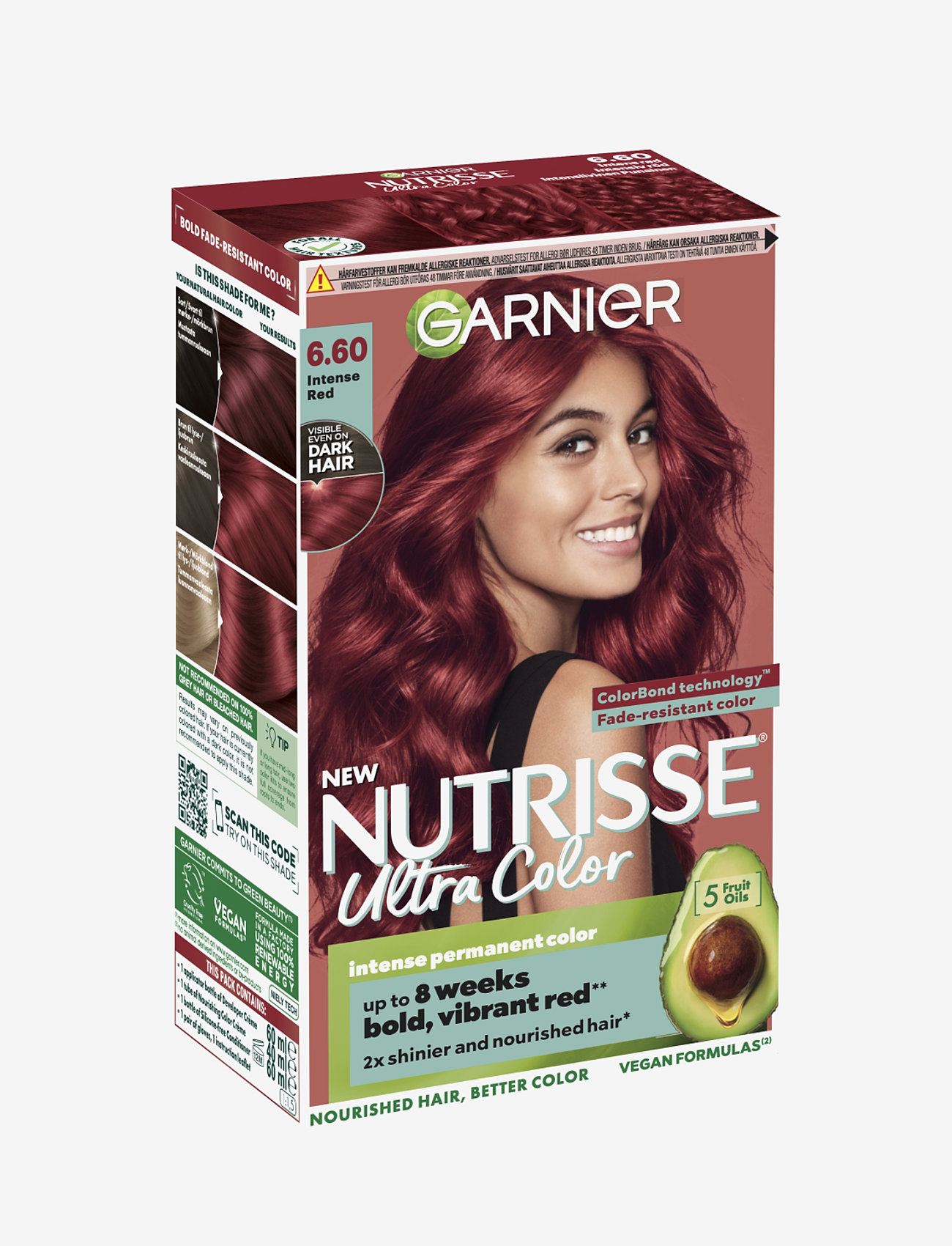 Garnier - Garnier, Nutrisse, Ultra Color, 6.60 Intense Red - permanent hårfarve - 6.60 intense red - 1