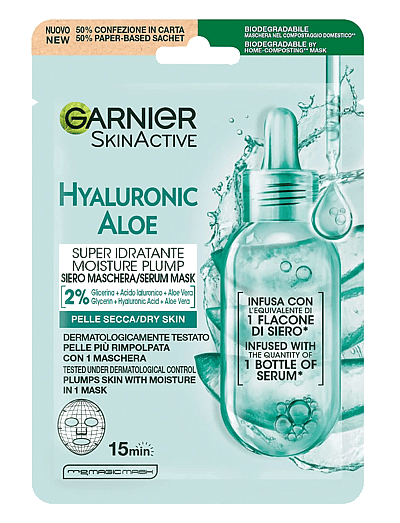 Garnier Hyaluronic Aloe Super Idratante Moisture Plump Sheet Mask For Dry Skin 28 G - Sheet Maske