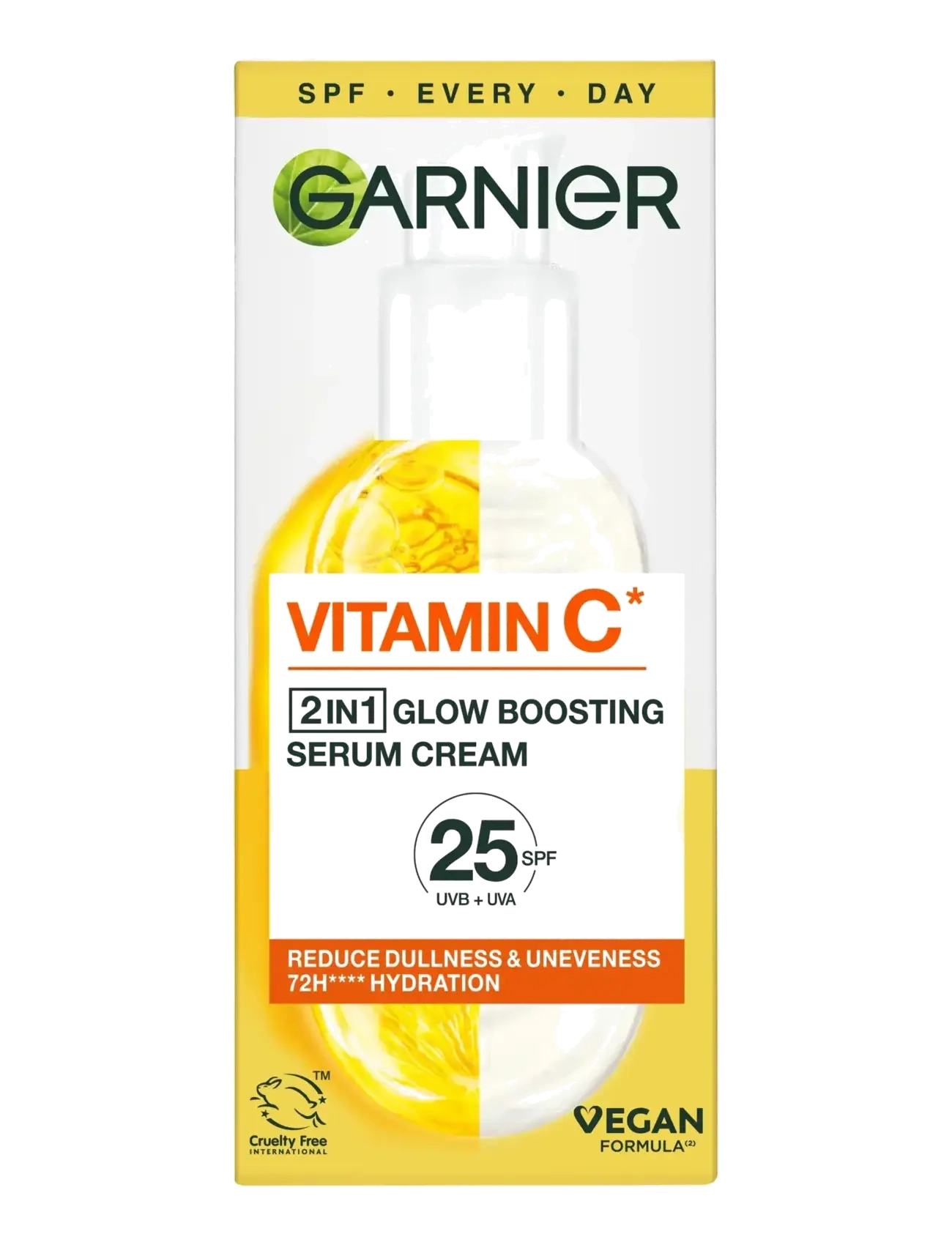 Garnier - Garnier Vitamin C* 2in1 Glow Boosting Serum Cream SPF25 for dull skin 50 ml - serum - no colour - 1
