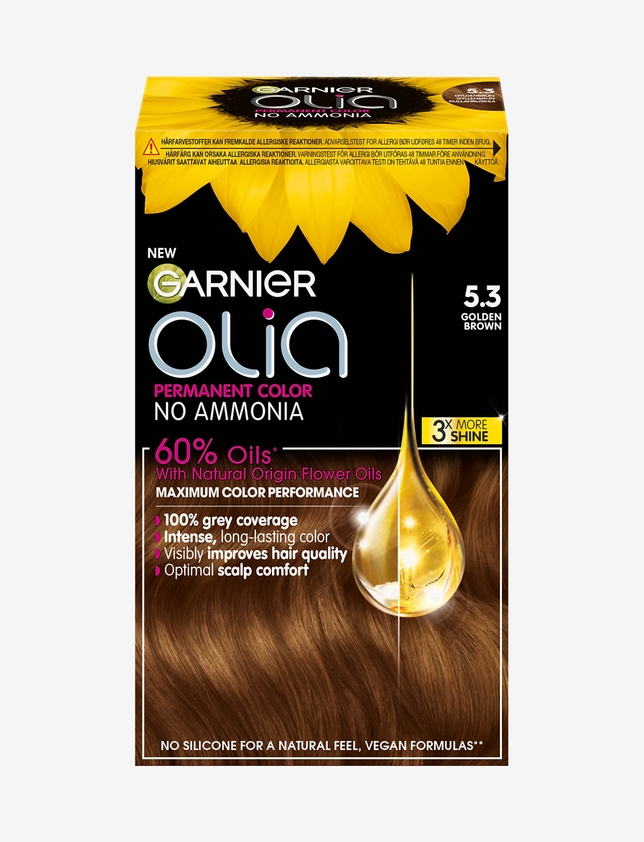 Garnier - Garnier Olia 5.3 Golden Brown - permanent hårfarve - golden brown - 0