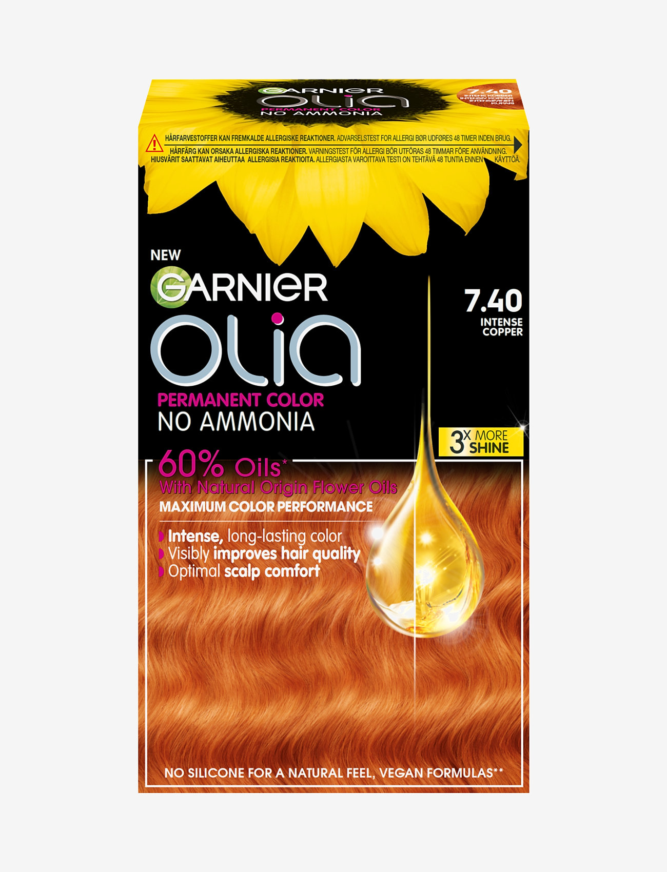 Garnier - Garnier Olia 7.40 Intense Copper - permanent hårfarve - intense copper - 0