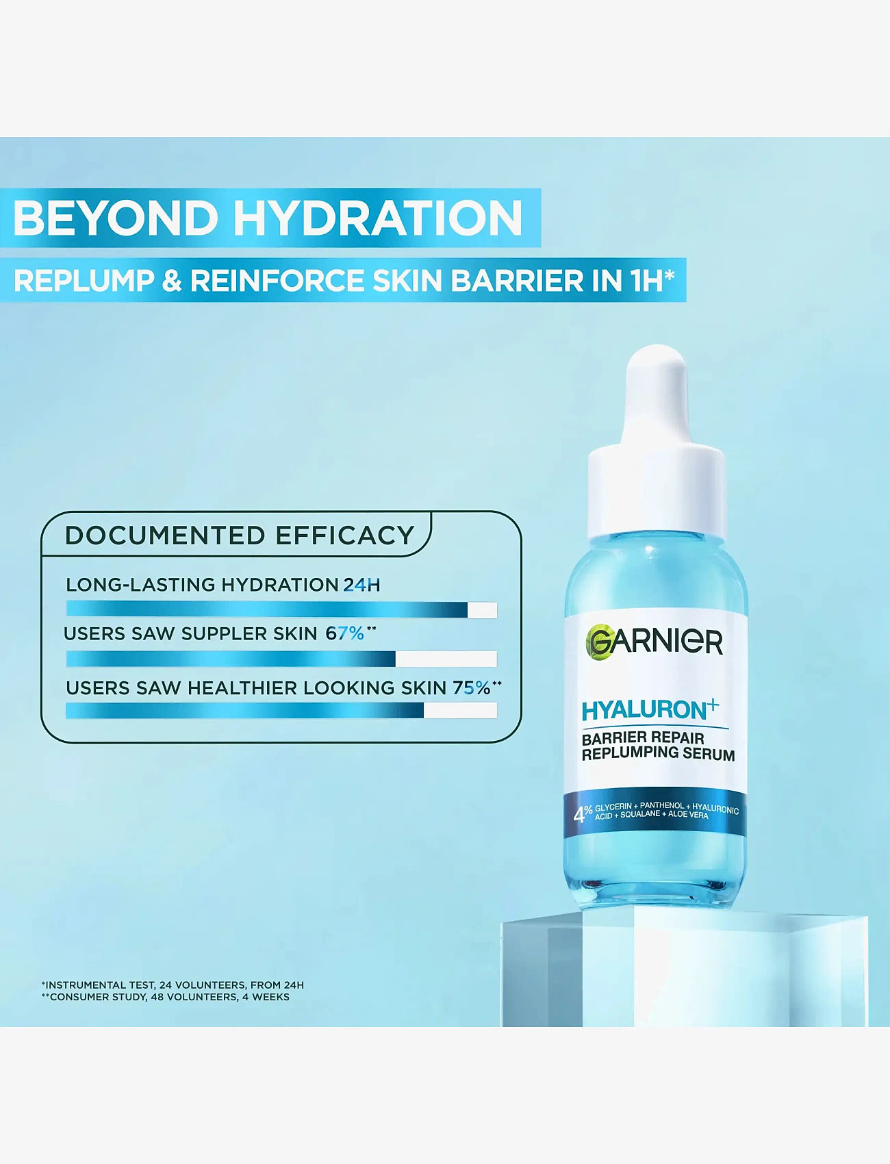 Garnier - Garnier Hyaluron+ Barrier Repair Replumping Serum for sensitive skin 30 ml - serums - no colour - 3