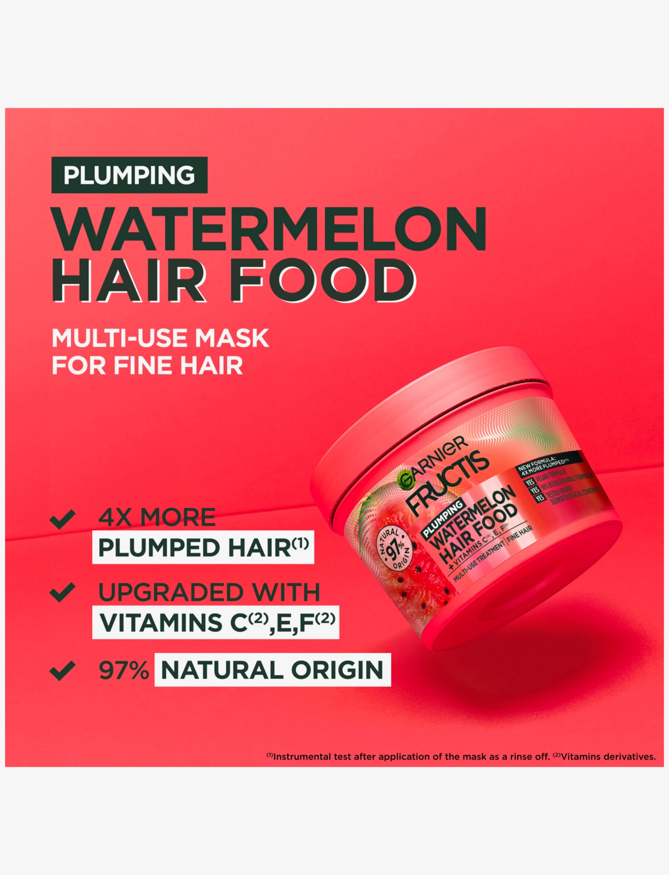 Garnier - Garnier, Fructis, Hair Food, Watermelon, Plumping Hair Mask for fine hair, 400 ml - clear - 1