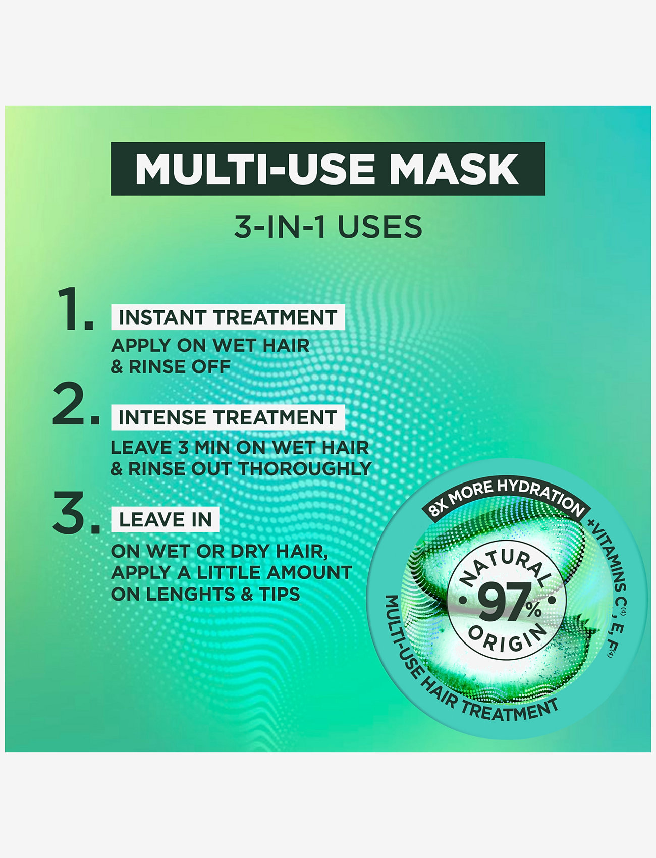 Garnier - Garnier, Fructis, Hair Food, Aloe Vera, Hydrating hair mask for dehydrated hair, 400 ml - hårmasker - clear - 1