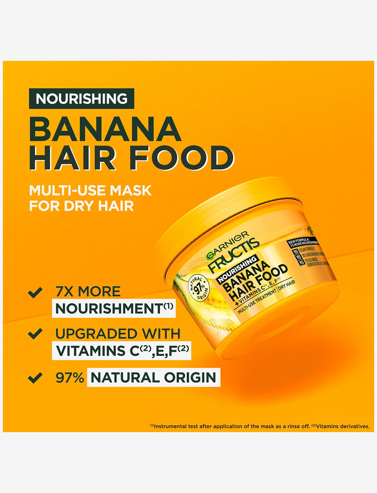 Garnier - Garnier, Fructis, Hair Food, Banana, Nourishing Hair Mask for dry hair, 400 ml - hårmasker - clear - 1