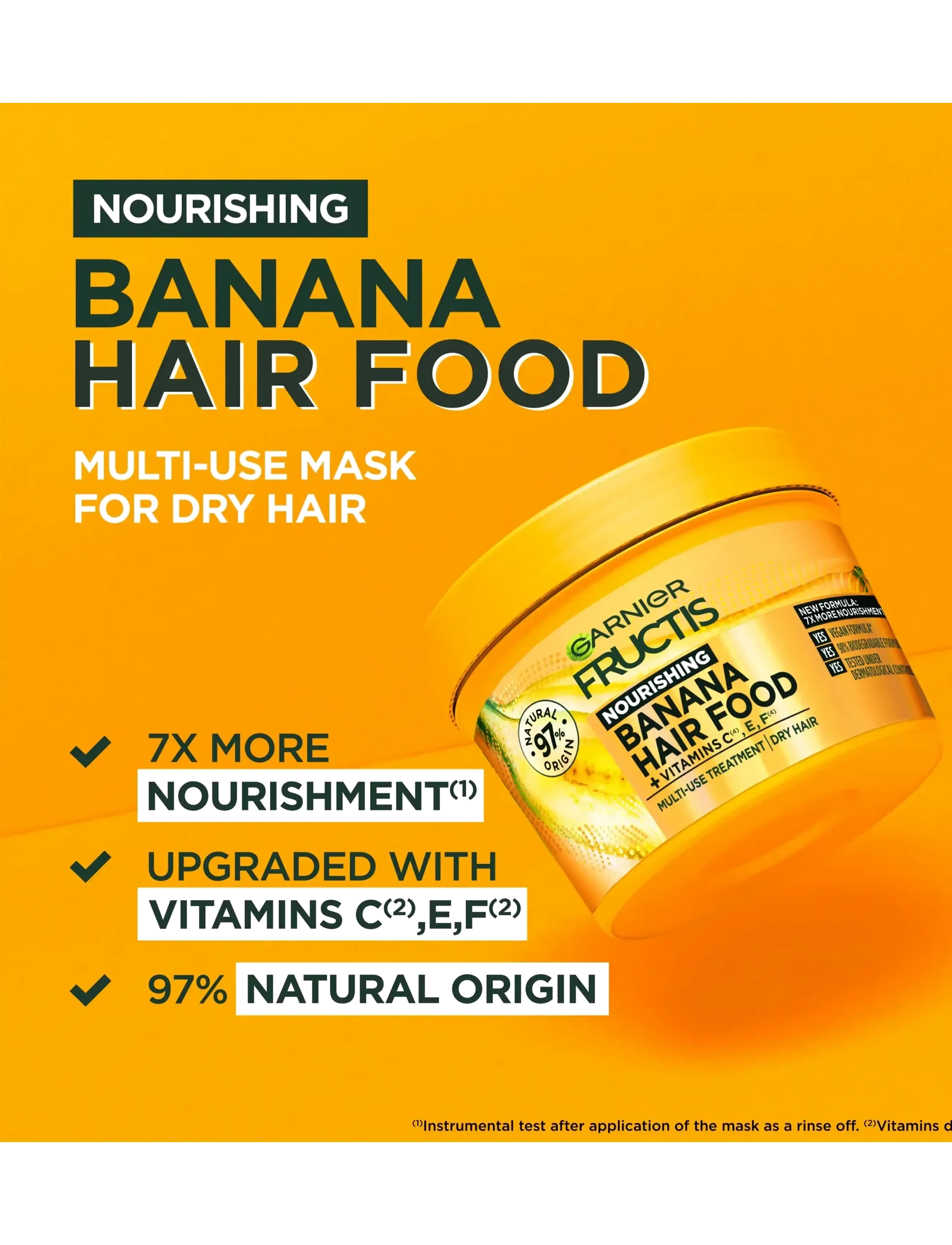 Garnier - Garnier Fructis Hair Food Banana Hair Mask for dry hair 400 ml - hårmasker - clear - 1