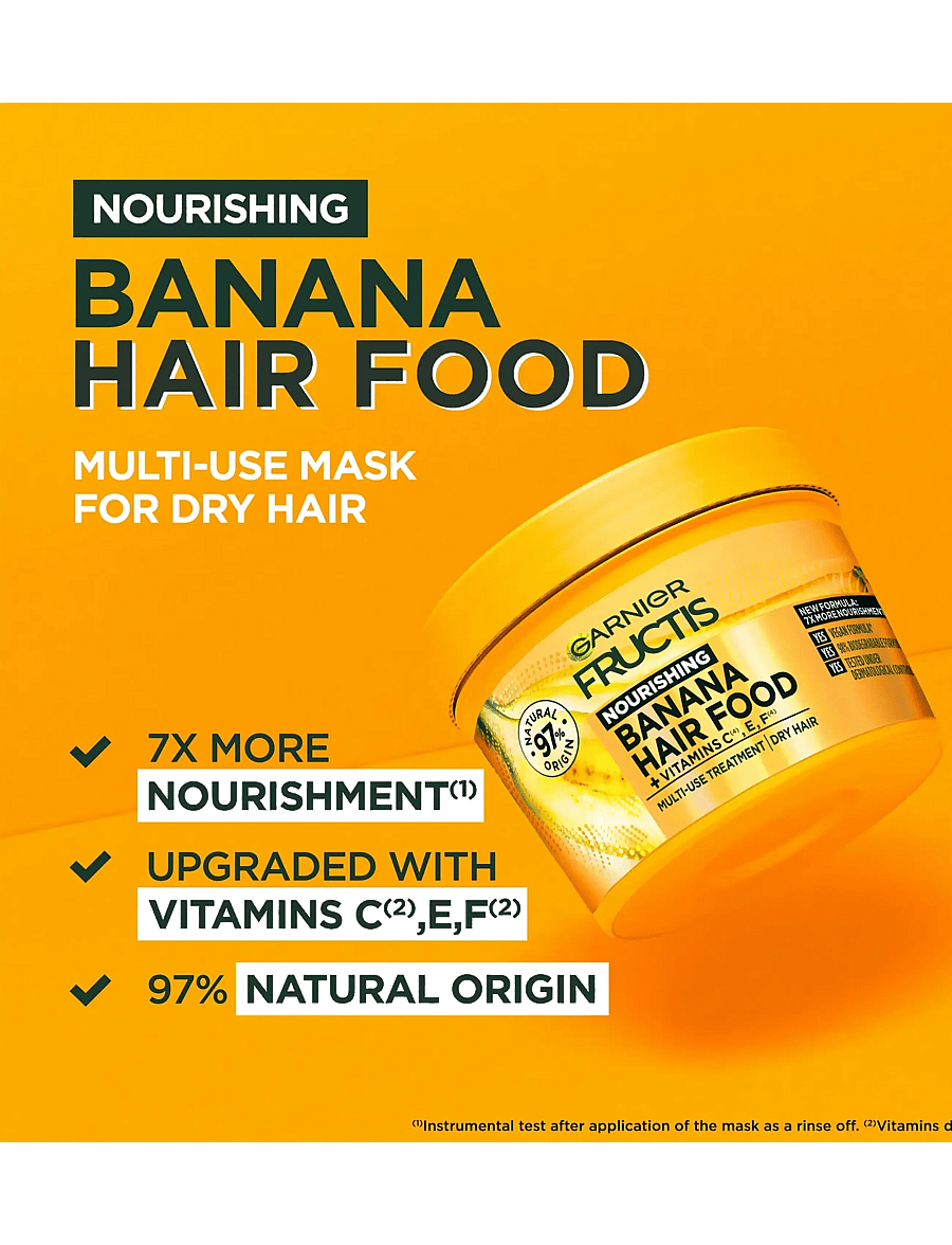 Garnier - Garnier Fructis Hair Food Banana Hair Mask for dry hair 400 ml - juuksemaskid - clear - 1