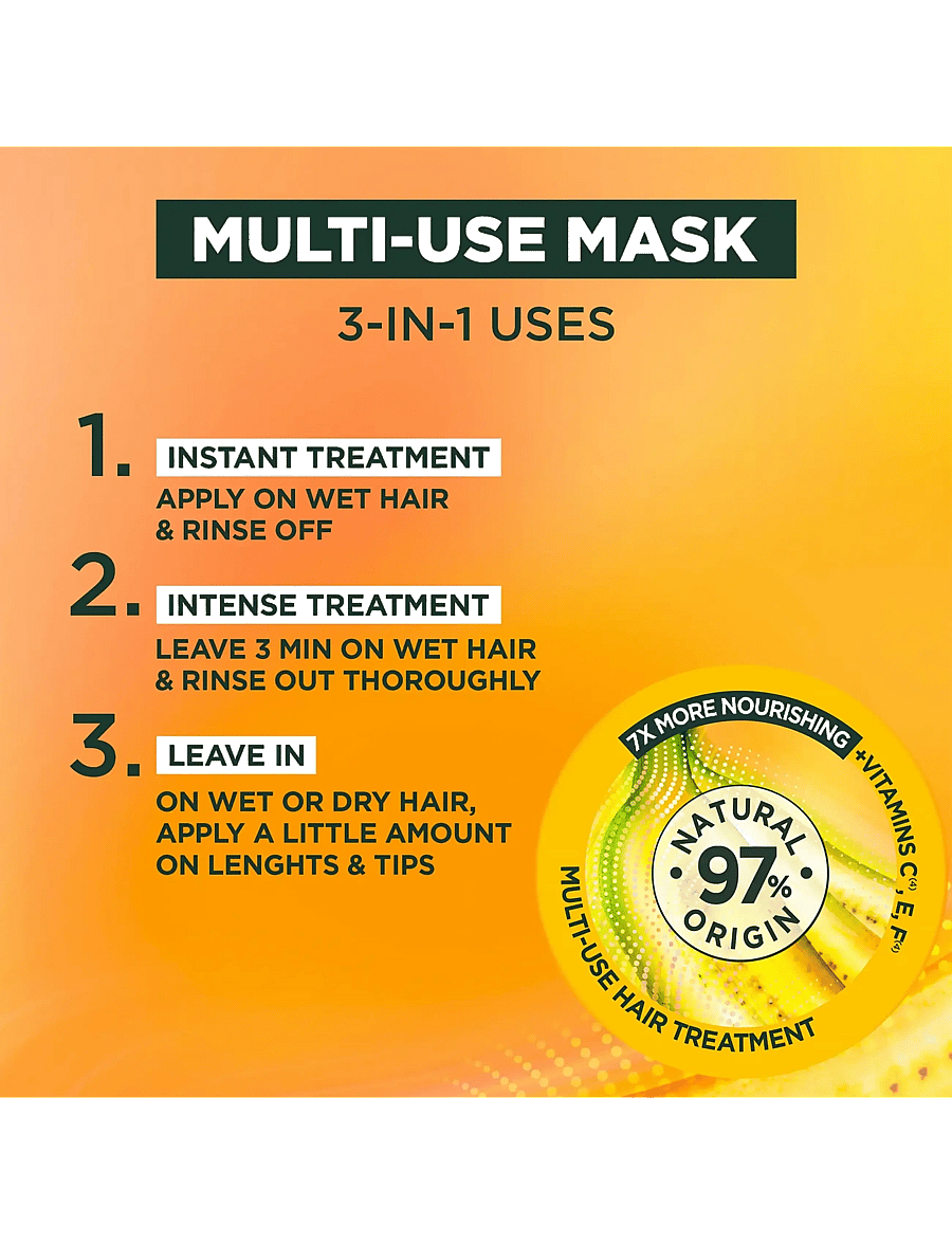 Garnier - Garnier Fructis Hair Food Banana Hair Mask for dry hair 400 ml - juuksemaskid - clear - 2