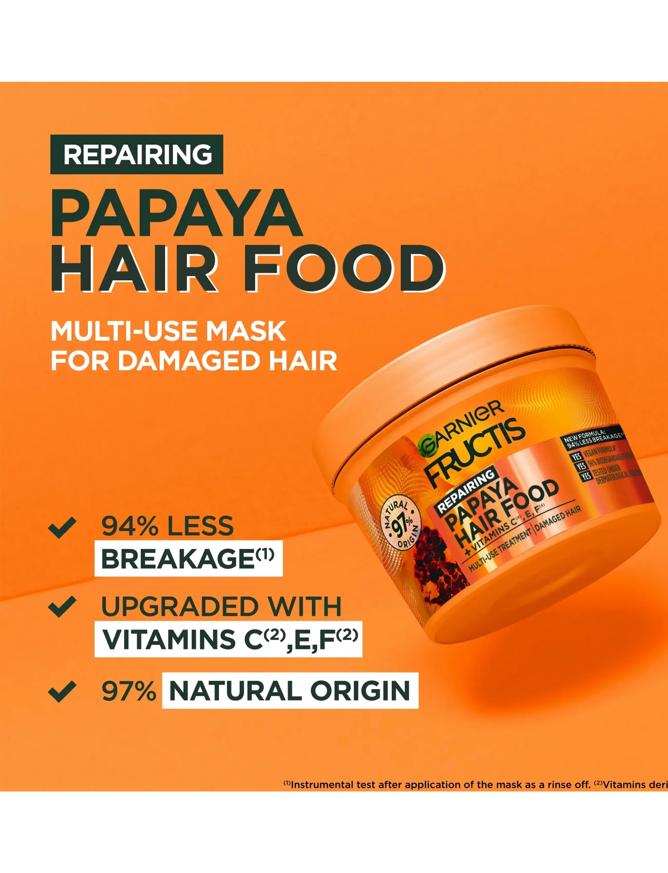 Garnier - Garnier Fructis Hair Food Papaya Hair Mask for damaged hair 400 ml - juuksemaskid - clear - 1