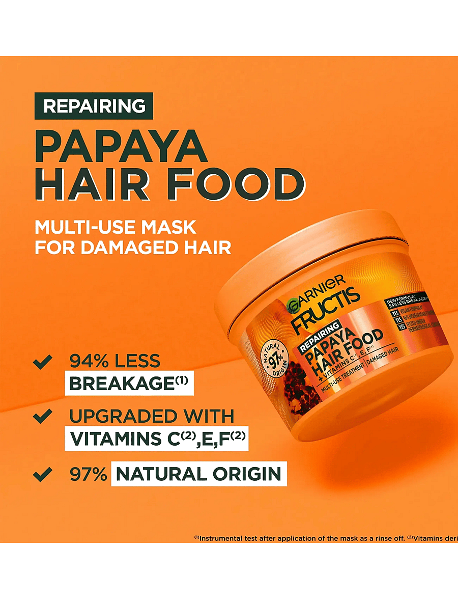 Garnier - Garnier Fructis Hair Food Papaya Hair Mask for damaged hair 400 ml - juuksemaskid - clear - 1