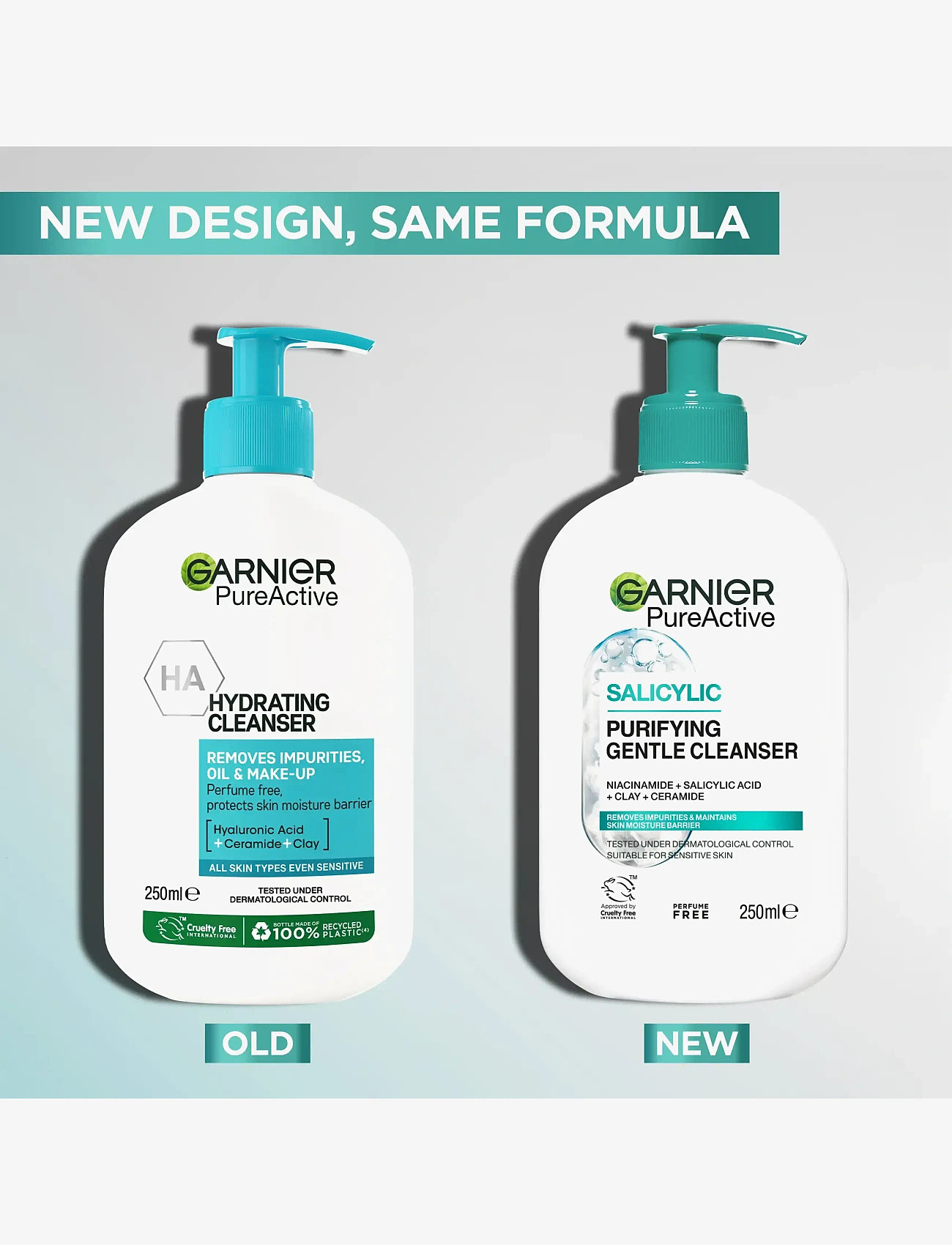 Garnier - Garnier PureActive Salicylic Purifying Gentle Cleanser for impure skin 250 ml - rensegels - clear - 1