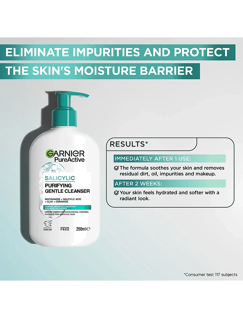 Garnier - Garnier PureActive Salicylic Purifying Gentle Cleanser for impure skin 250 ml - clear - 2