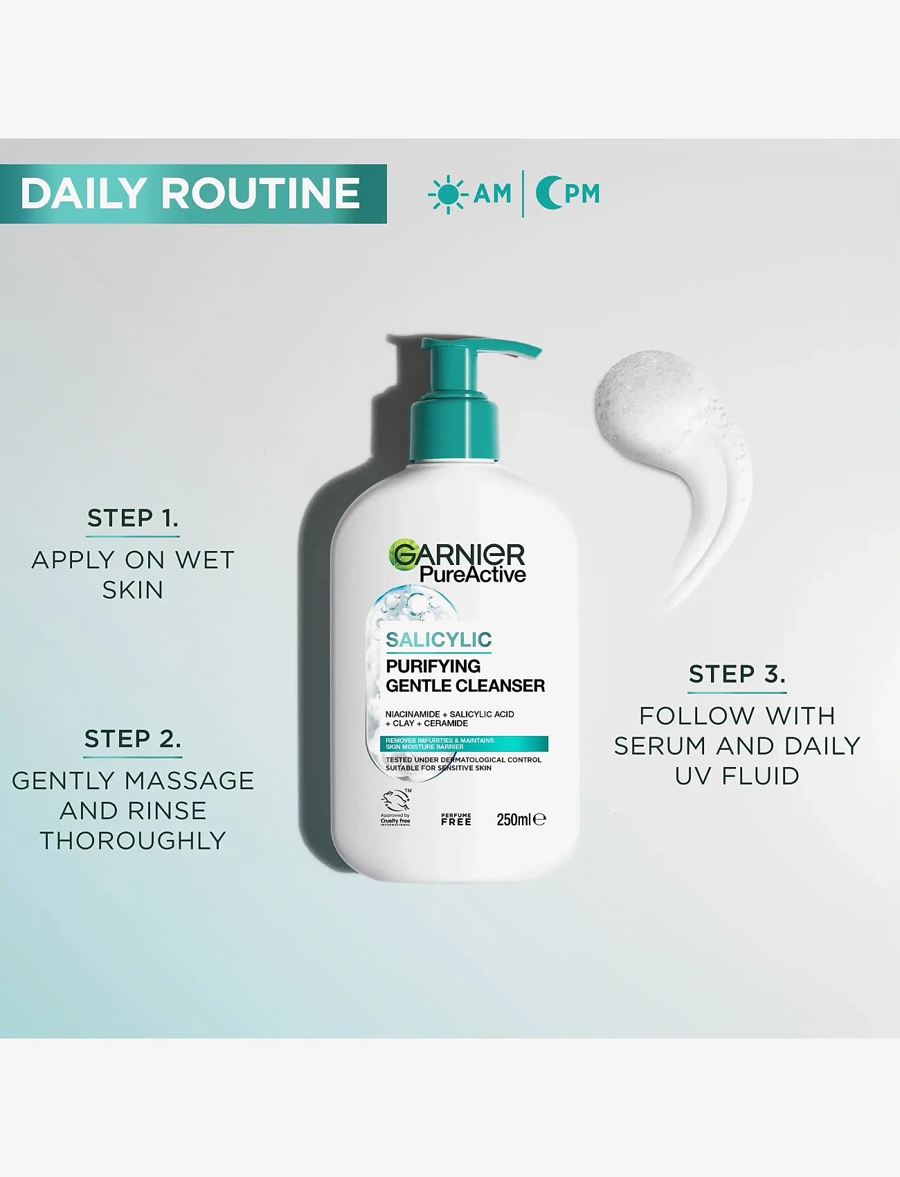 Garnier - Garnier PureActive Salicylic Purifying Gentle Cleanser for impure skin 250 ml - rensegels - clear - 5