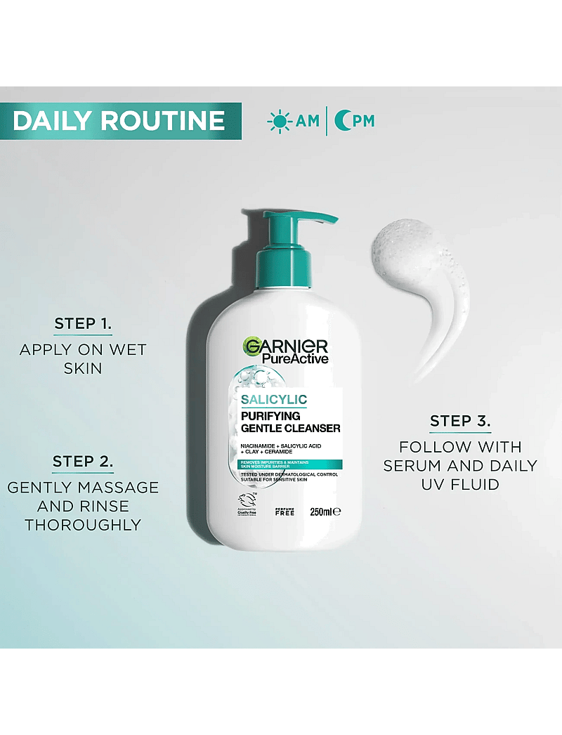 Garnier - Garnier PureActive Salicylic Purifying Gentle Cleanser for impure skin 250 ml - clear - 5