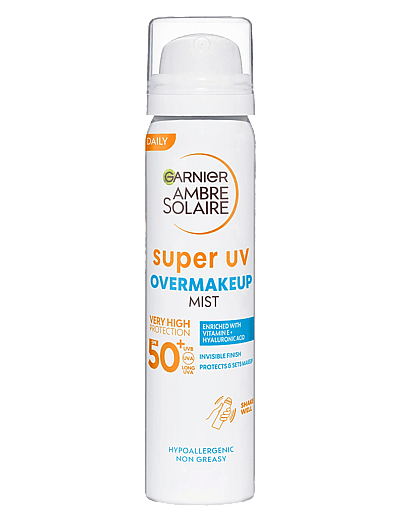 Garnier Ambre Solaire Super Uv Over Makeup Protection Mist With Hyaluronic Acid Spf50+ 75 Ml - Ansigt