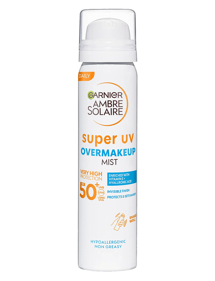 Garnier - Garnier Ambre Solaire Super UV Over Makeup Protection Mist with Hyaluronic Acid SPF50+ 75 ml - til ansigtet - clear - 0