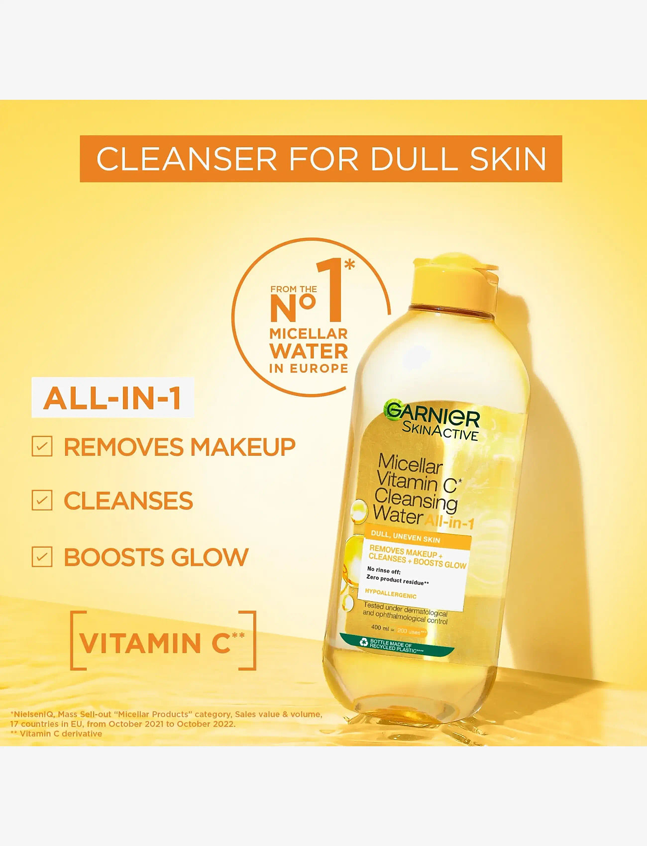 Garnier - Garnier Micellar Cleansing Water Vitamin C All-in-1 for dull, uneven skin 700 ml - fugtgivende tonere - clear - 1