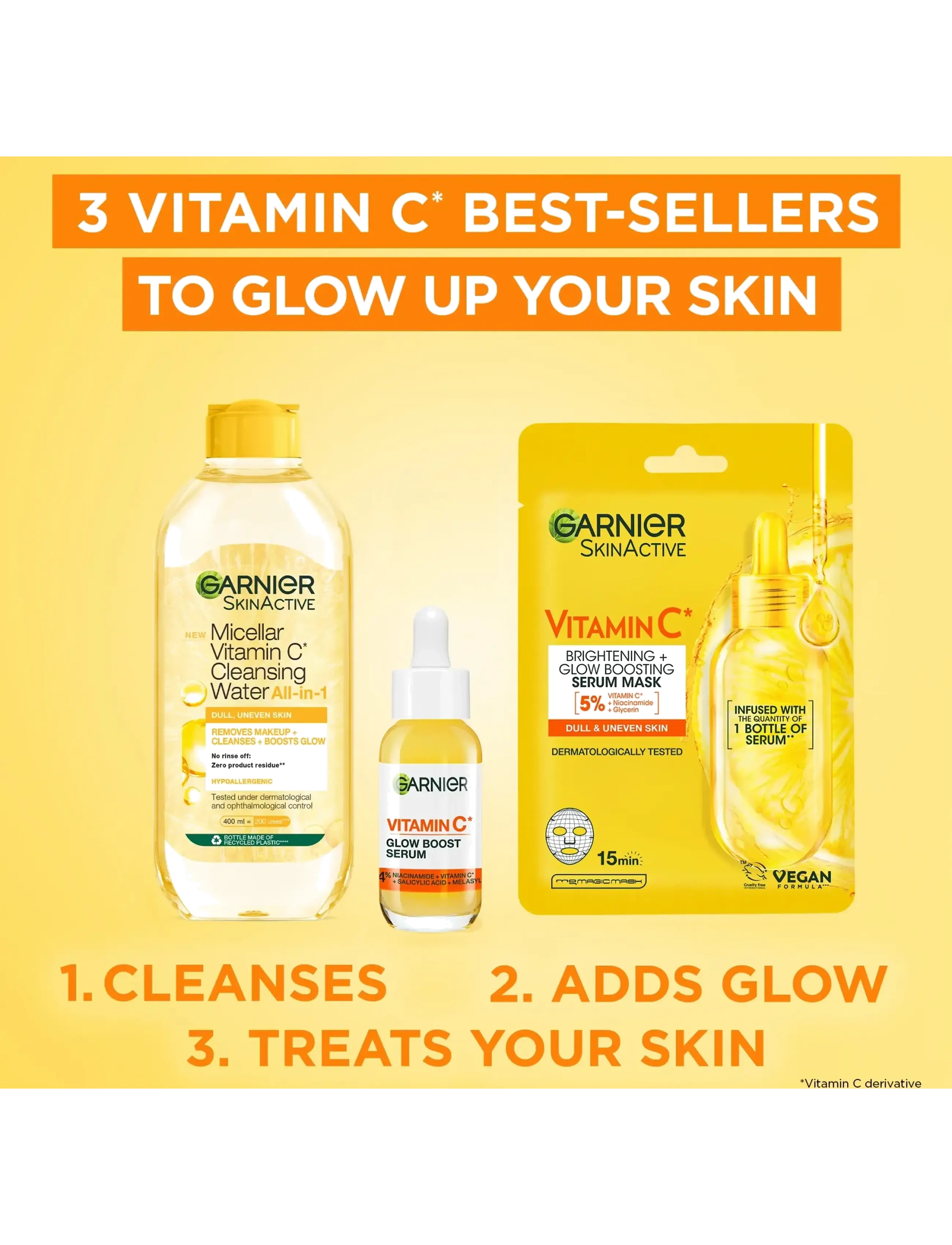 Garnier - Garnier Micellar Cleansing Water Vitamin C All-in-1 for dull, uneven skin 700 ml - ansiktsvatten - clear - 4