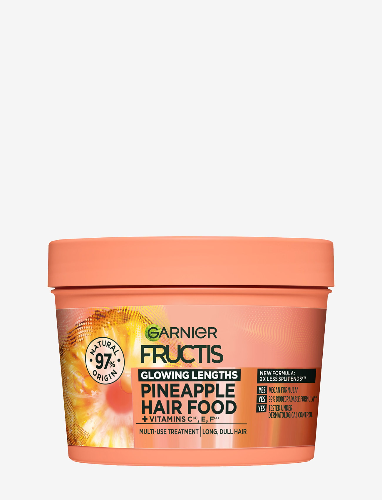 Garnier - Garnier Fructis Hair Food Pineapple Glowing Lengths 400 ml - hårmasker - clear - 0
