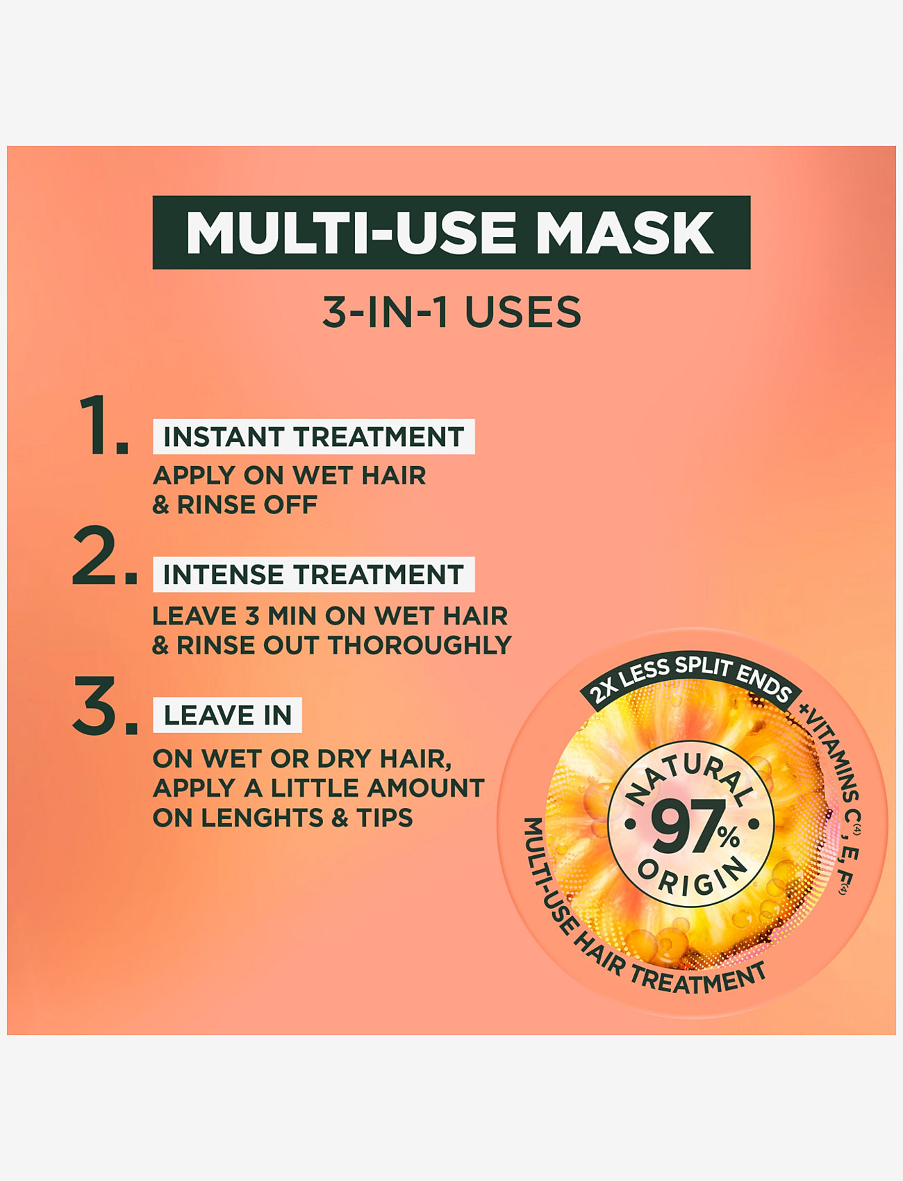 Garnier - Garnier Fructis Hair Food Pineapple Glowing Lengths 400 ml - hårmasker - clear - 2