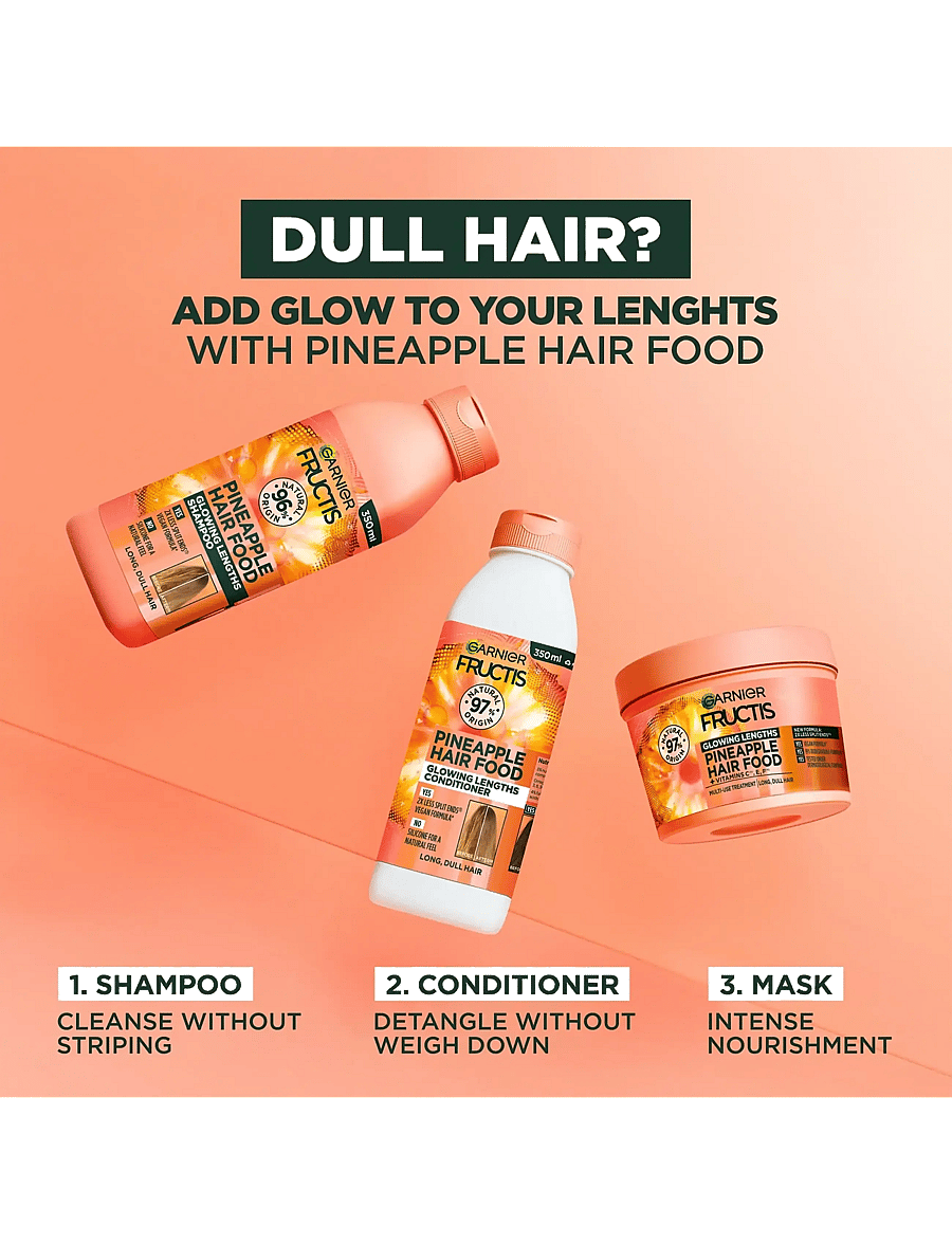 Garnier - Garnier Fructis Hair Food Pineapple Hair Mask for dull hair 400 ml - juuksemaskid - clear - 1