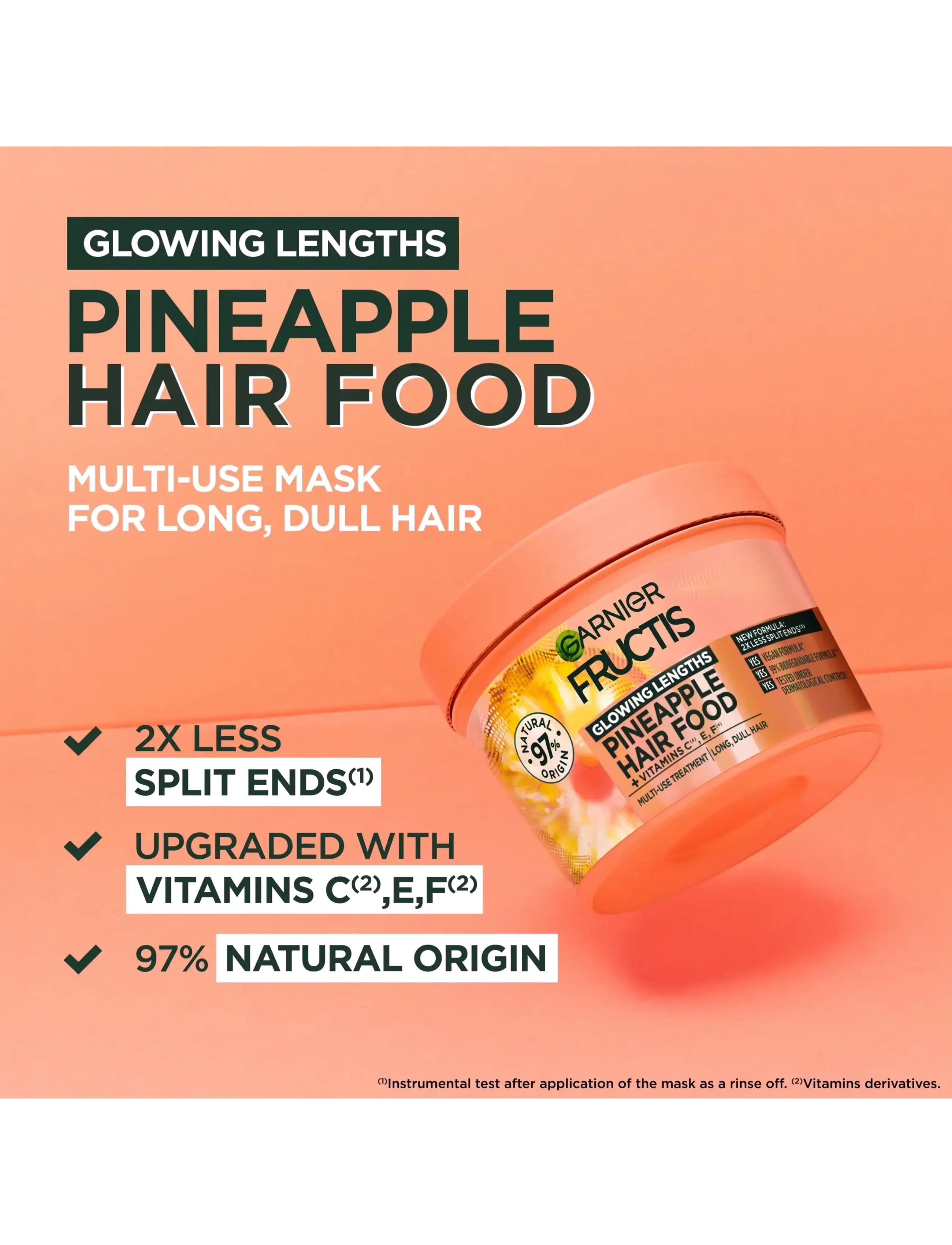 Garnier - Garnier Fructis Hair Food Pineapple Hair Mask for dull hair 400 ml - hármaskar - clear - 2