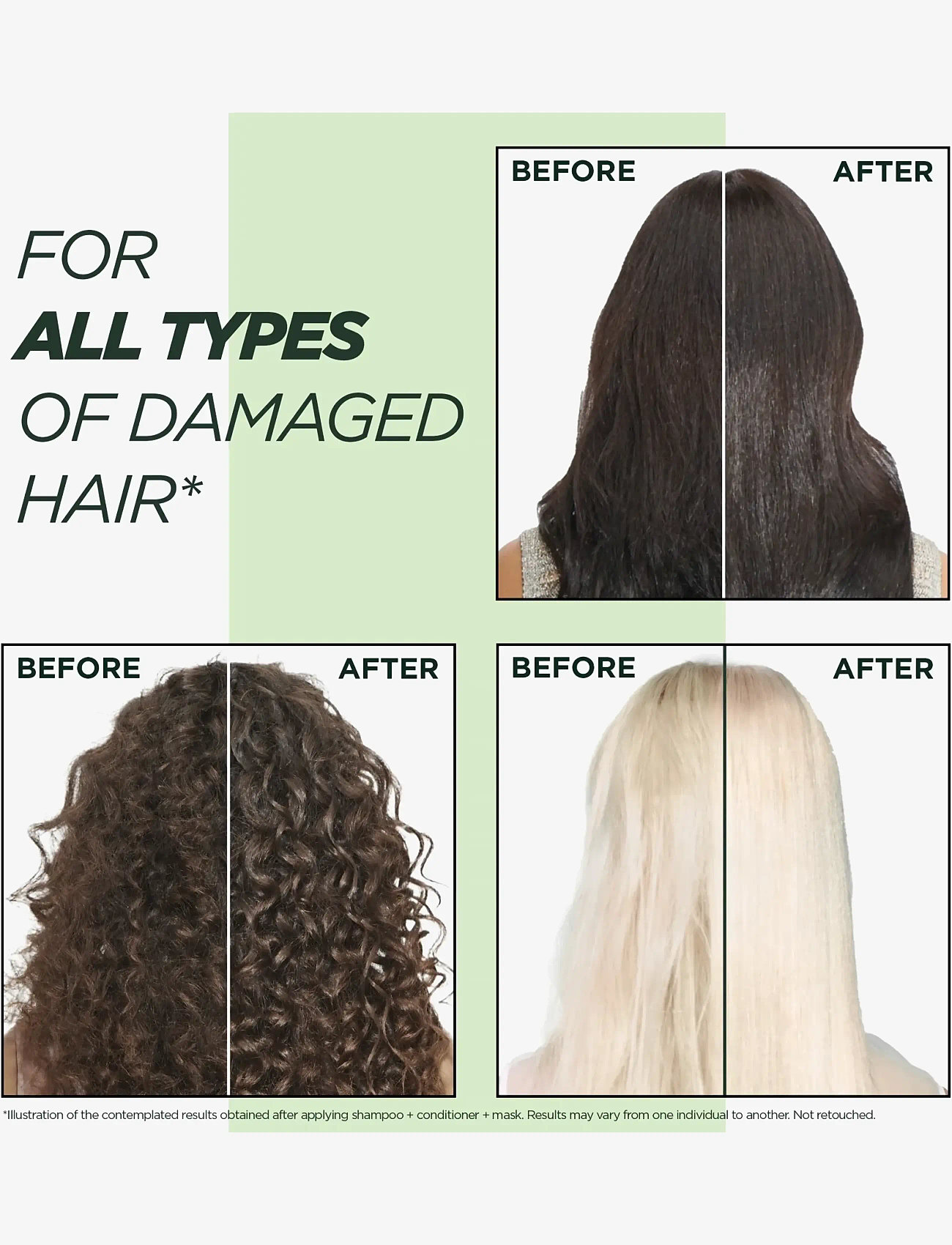 Garnier - Garnier Fructis Damage Eraser Keratin Hair Mask for damaged hair 320 ml - hårkur - clear - 1