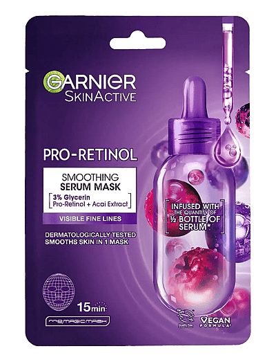 Garnier Skinactive Pro-Retinol Smoothing Serum Sheet Mask For All Skin Types 28 G - Sheet Maske
