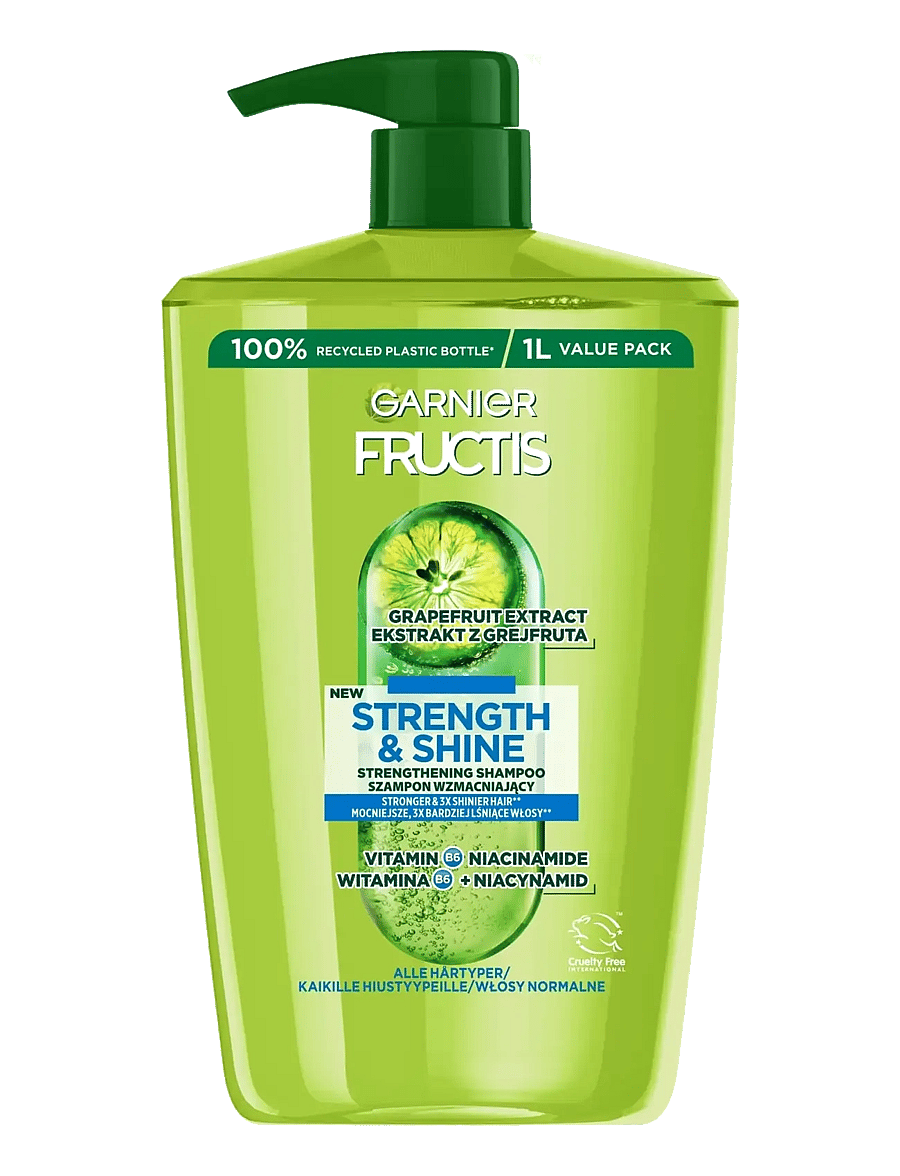 Garnier - Garnier Fructis Strength & Shine Shampoo for all hair types 1000 ml - Šampoon - clear - 0