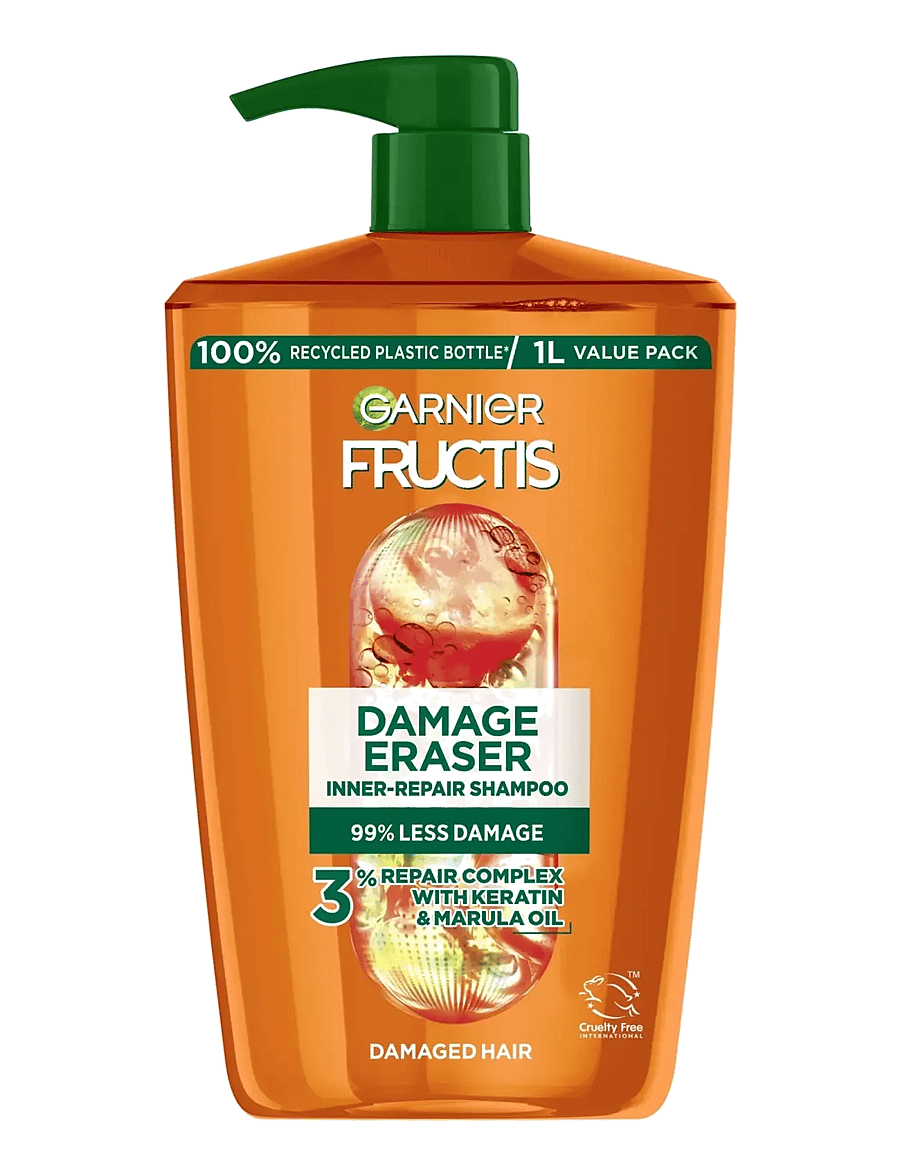 Garnier - Garnier Fructis Damage Eraser Shampoo for damaged hair 1000 ml - shampoo - clear - 0