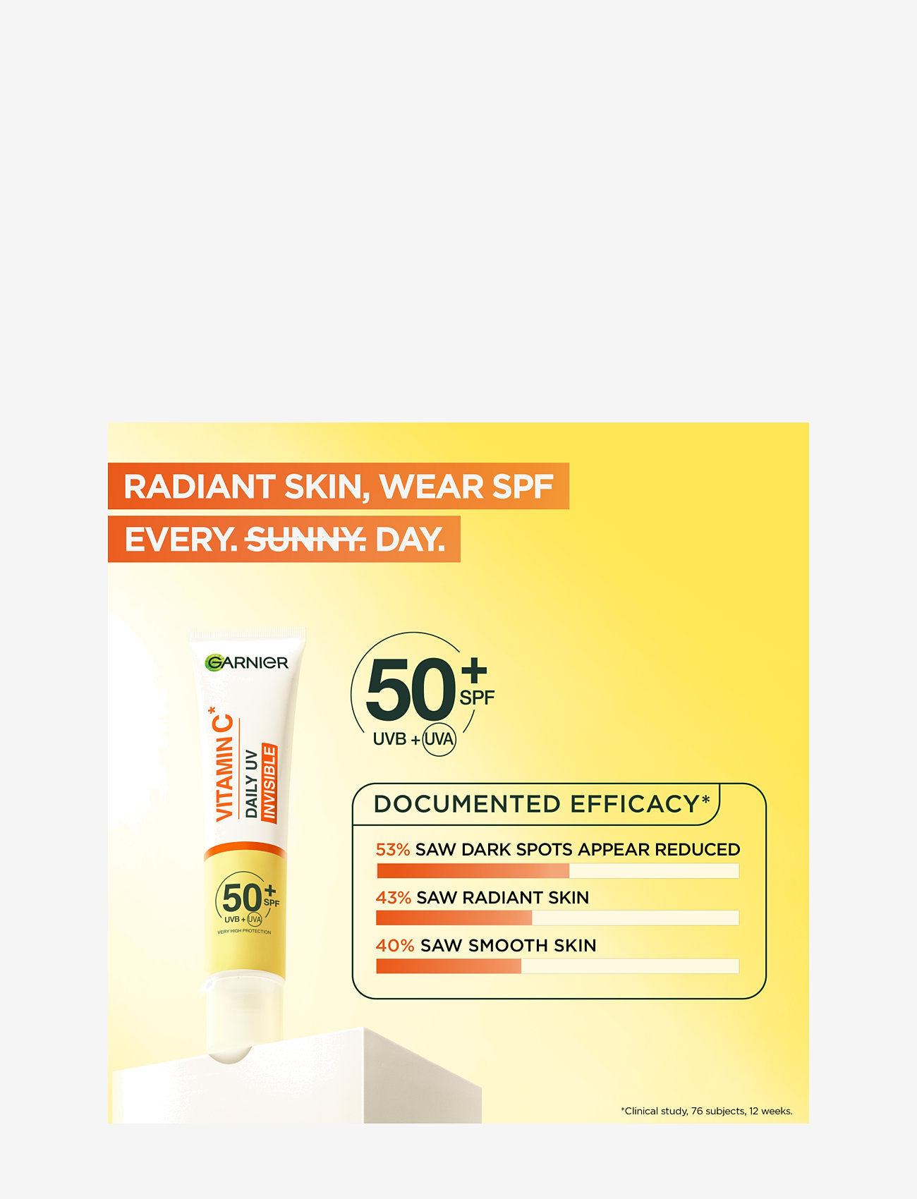 Garnier - Garnier Skin Active Vitamin C Glow Boosting Daily UV Fluid SPF50+ - för ansiktet - skin active - 2