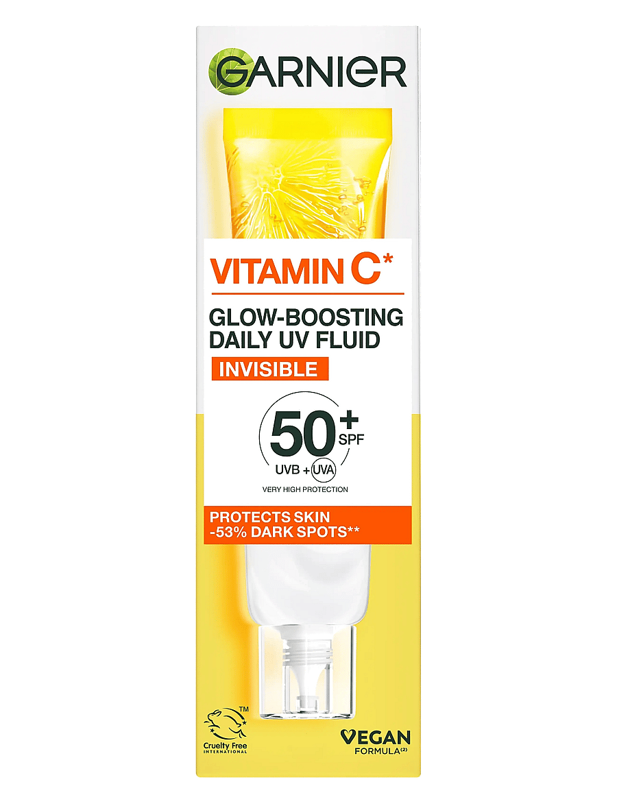 Garnier - Garnier Vitamin C* Glow-Boosting Daily UV Fluid SPF50+ for dull skin Invisible 40 ml - til ansigtet - skin active - 1