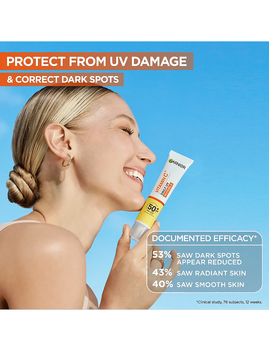 Garnier - Garnier Vitamin C* Glow-Boosting Daily UV Fluid SPF50+ for dull skin Invisible 40 ml - til ansigtet - skin active - 3