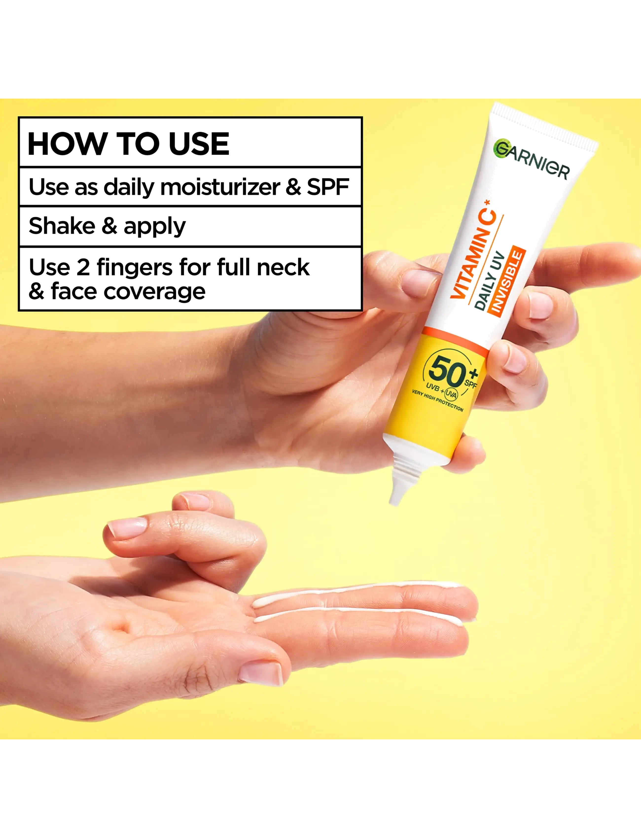 Garnier - Garnier Vitamin C* Glow-Boosting Daily UV Fluid SPF50+ for dull skin Invisible 40 ml - til ansigtet - skin active - 3