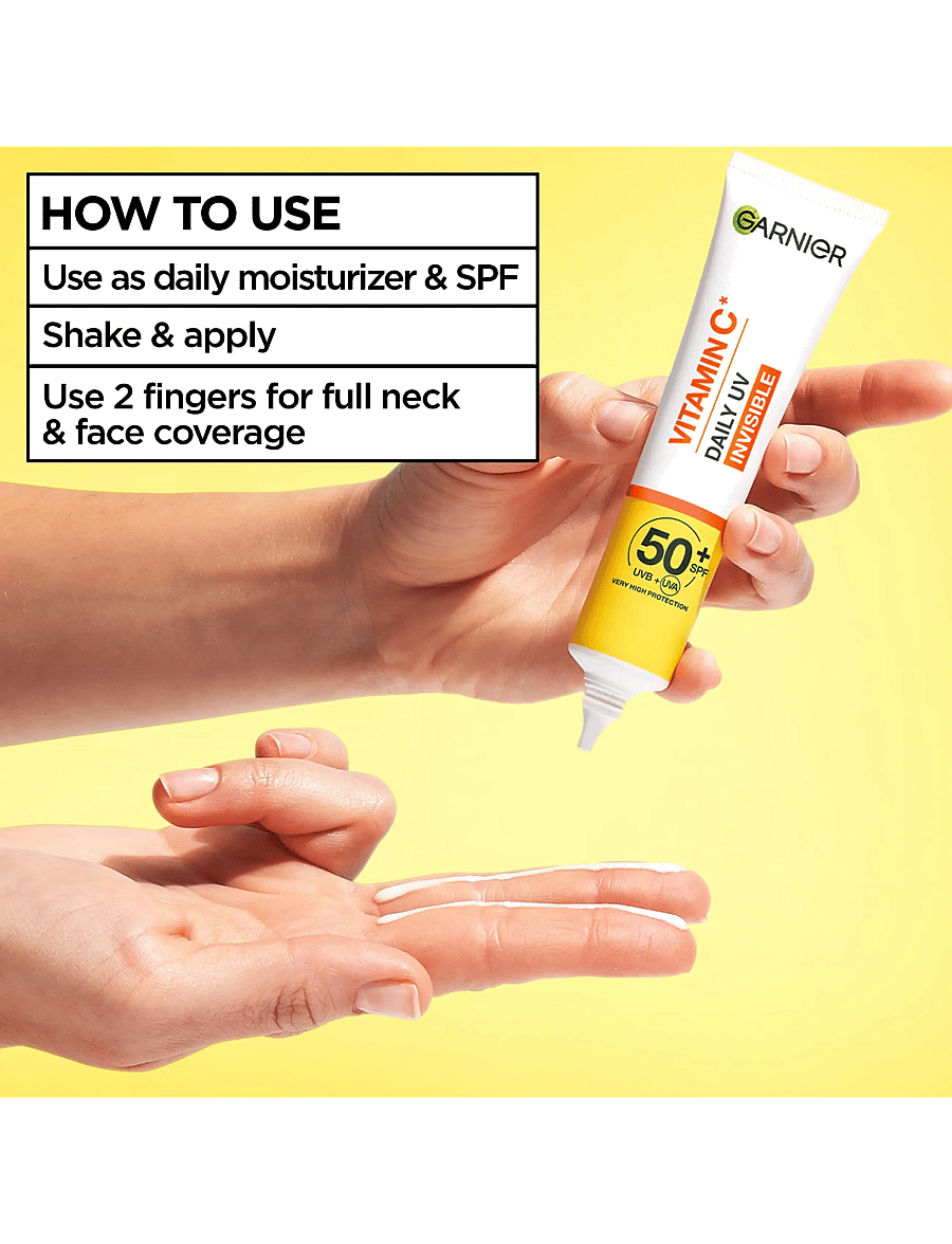 Garnier - Garnier Vitamin C* Glow-Boosting Daily UV Fluid SPF50+ for dull skin Invisible 40 ml - til ansigtet - skin active - 3