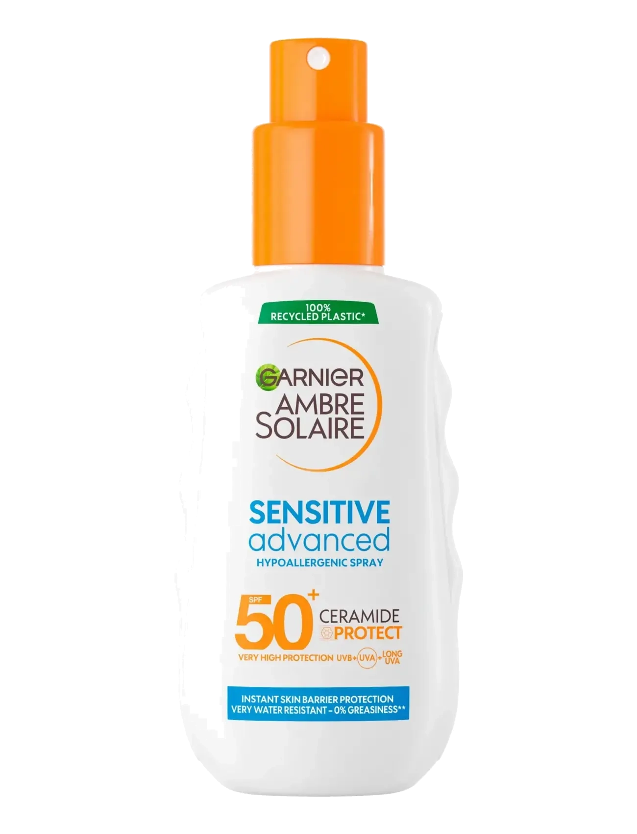 Garnier Garnier Ambre Solaire Sensitive Advanced Protection Spray SPF50+ for sensitive skin 150 ml - Skönhet - SENSITIVE ADVANCED PROTECTION SPRAY SPF50+ / clear