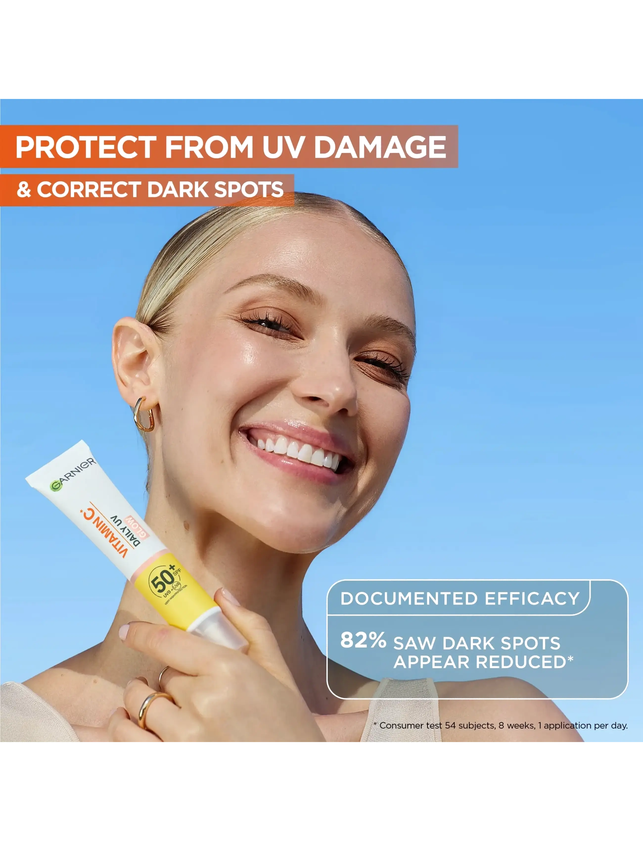 Garnier - Garnier Vitamin C* Glow-Boosting Daily UV Fluid SPF50+ for dull skin Sheer Glow 40 ml - til ansigtet - glow - 3