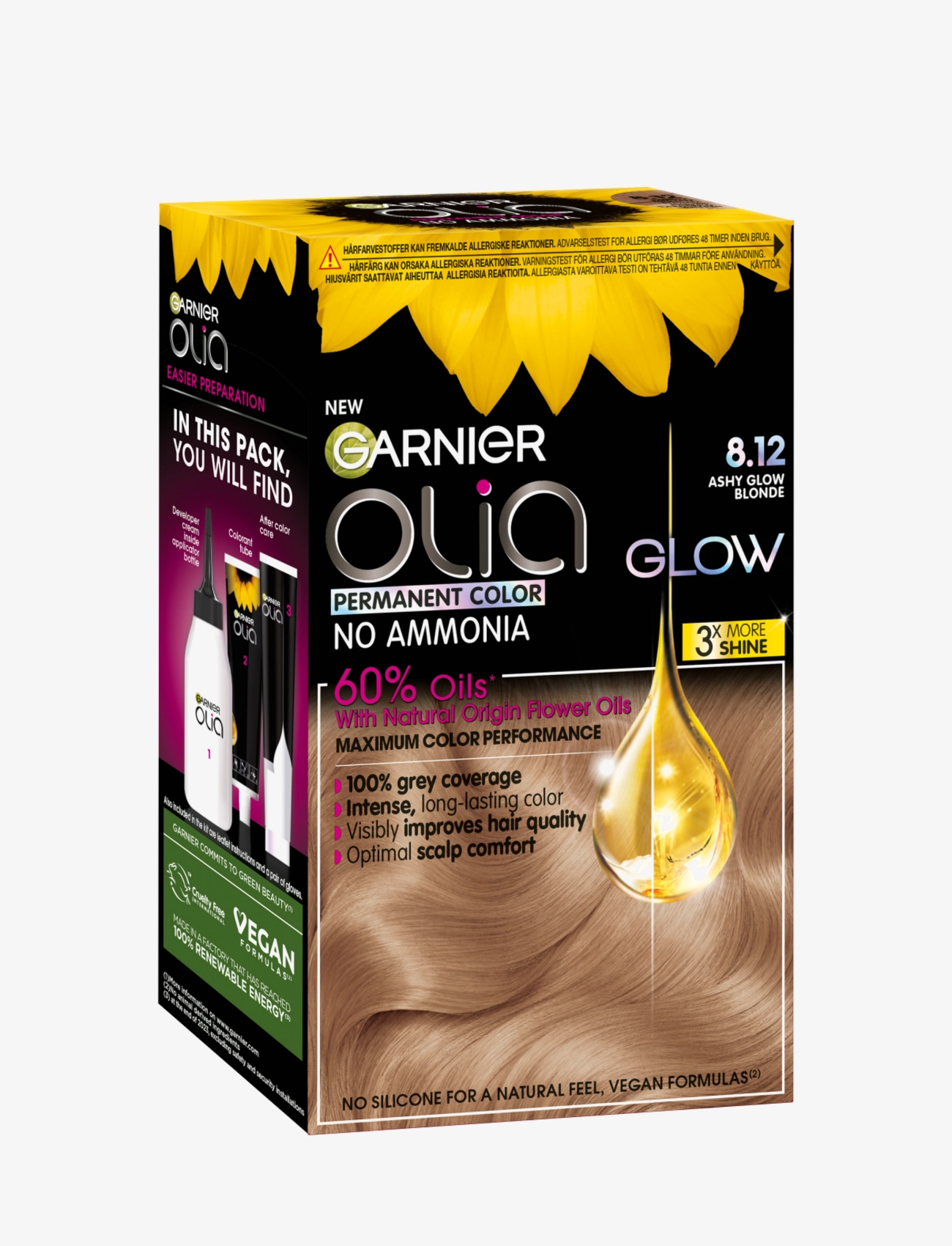 Garnier - Garnier Olia permanent hair color 8.12 - ashy glow blonde - 1