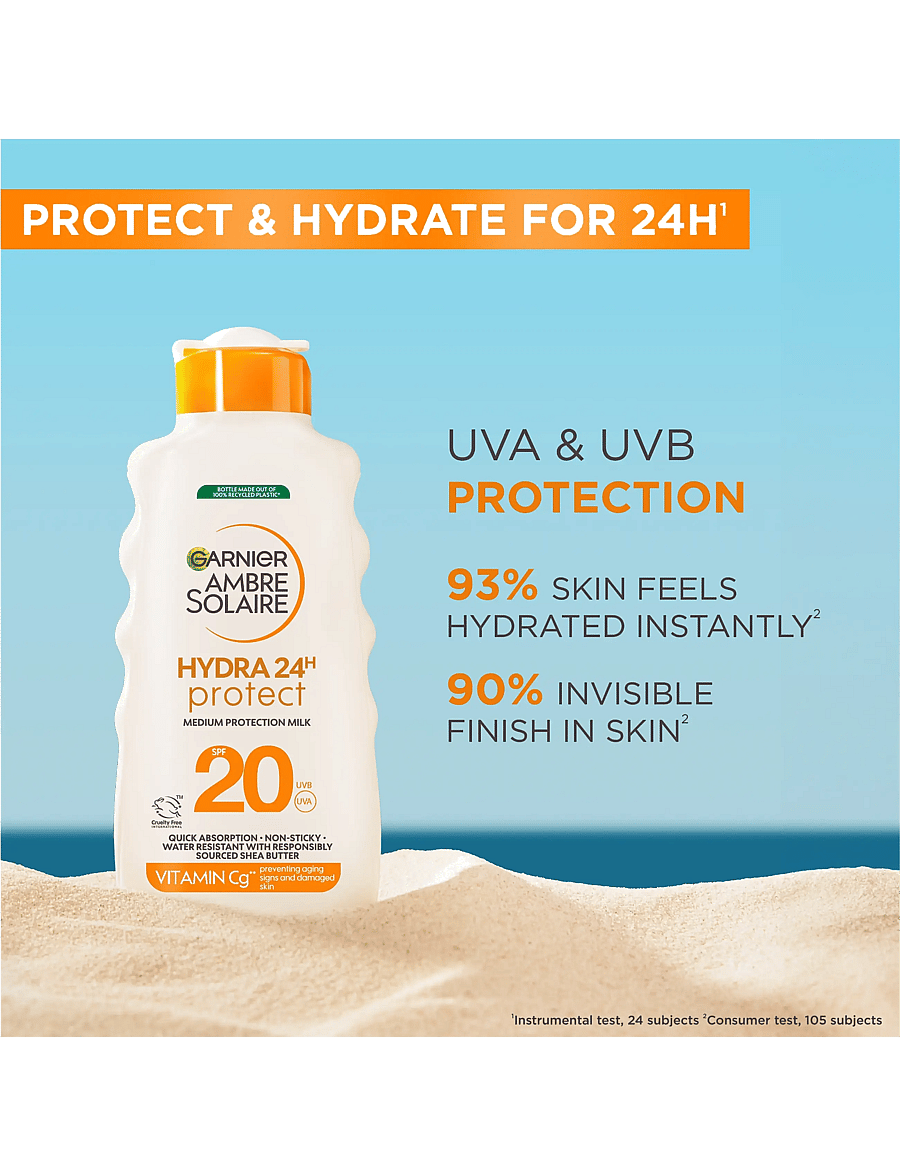 Garnier - Garnier Ambre Solaire Hydra 24H Protect Sun Protecting Milk SPF20 for normal skin 175 ml - för kroppen - clear - 2